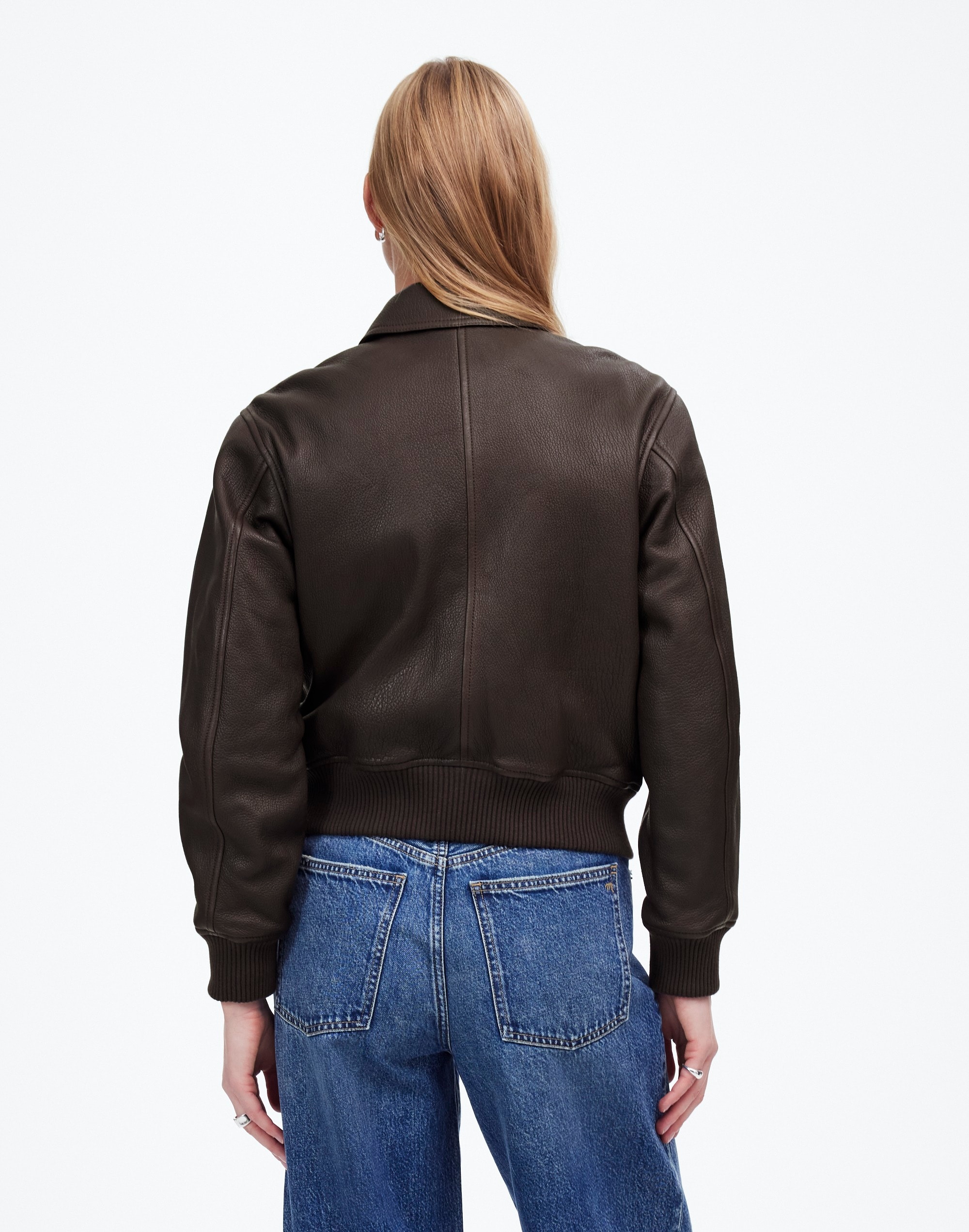 Relaxed Leather Bomber Jacket | Madewell