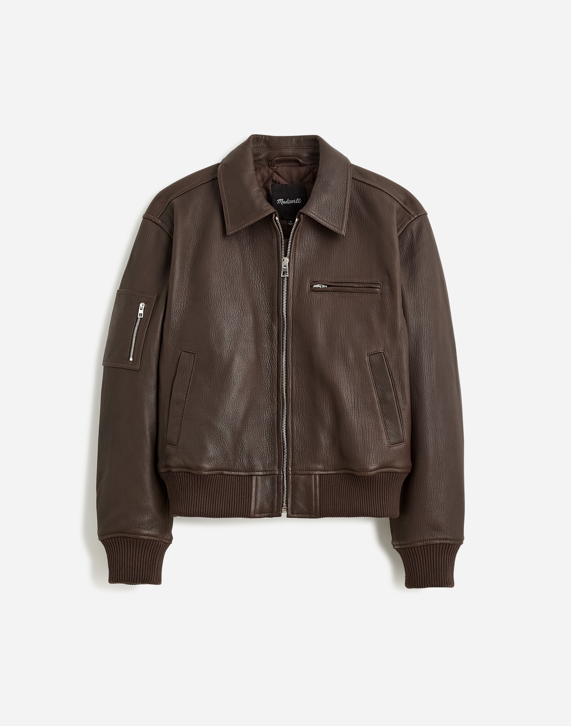 Relaxed Leather Bomber Jacket | Madewell