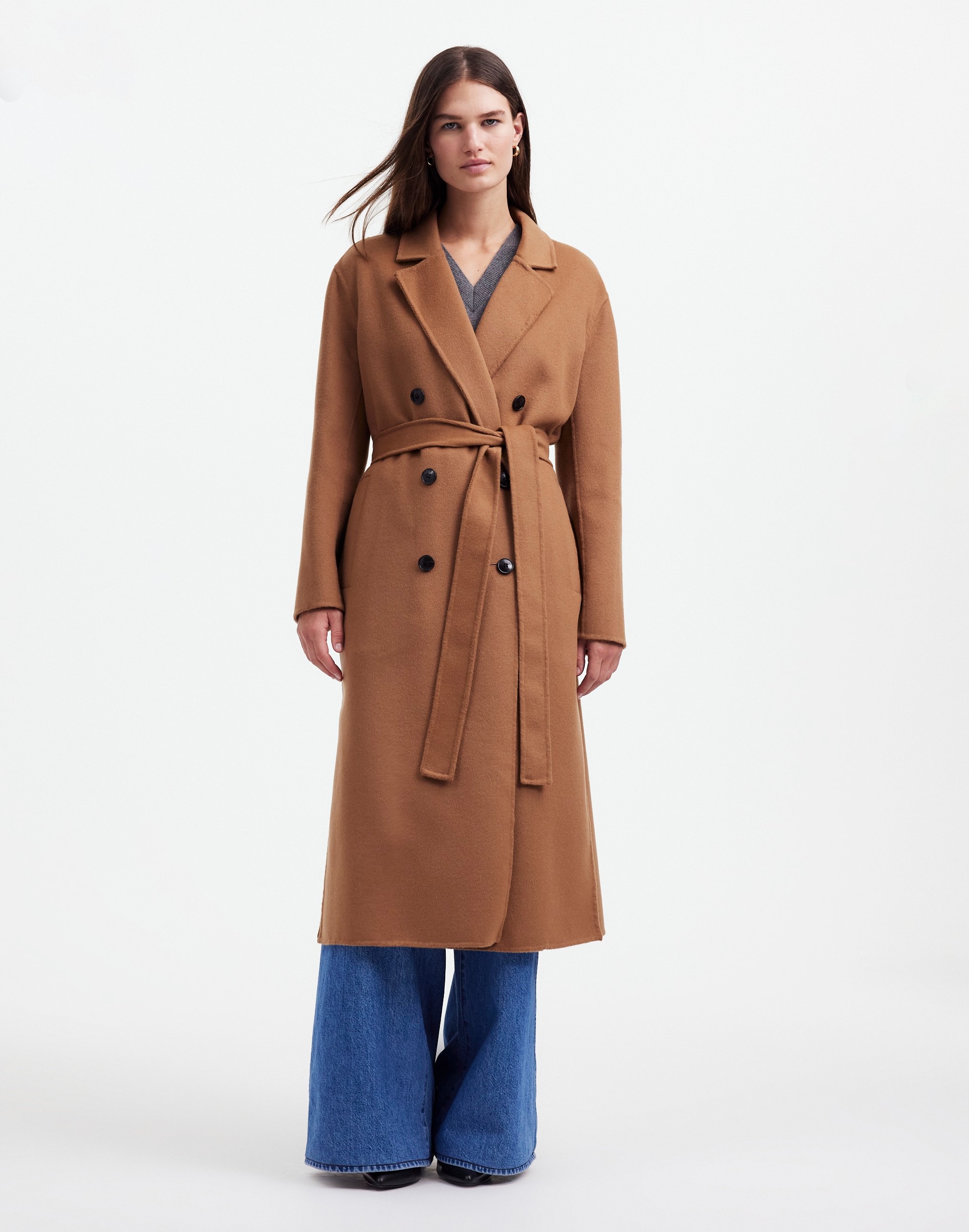 Double-Faced Brushed Long Coat | Madewell