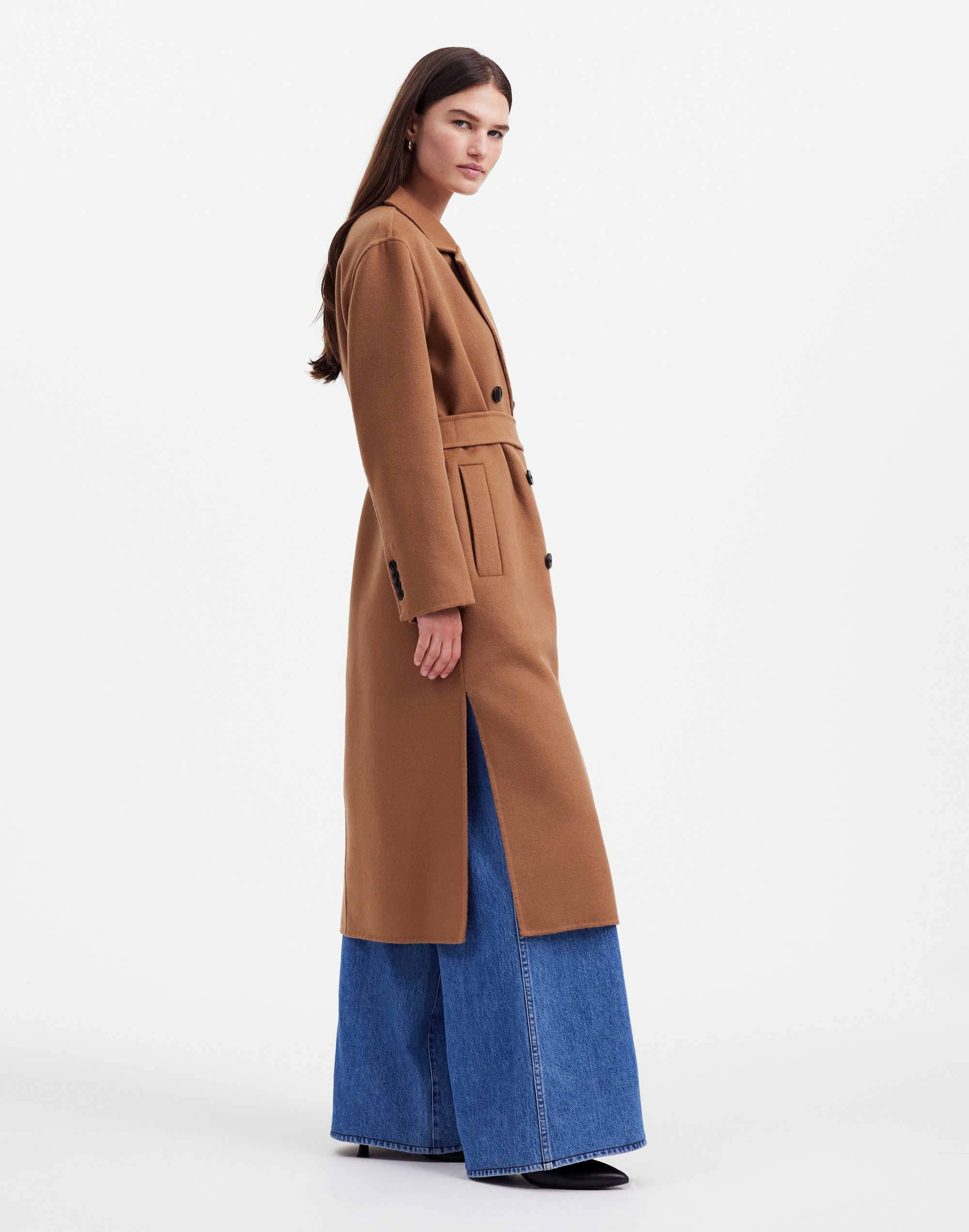 Double-Faced Brushed Long Coat | Madewell