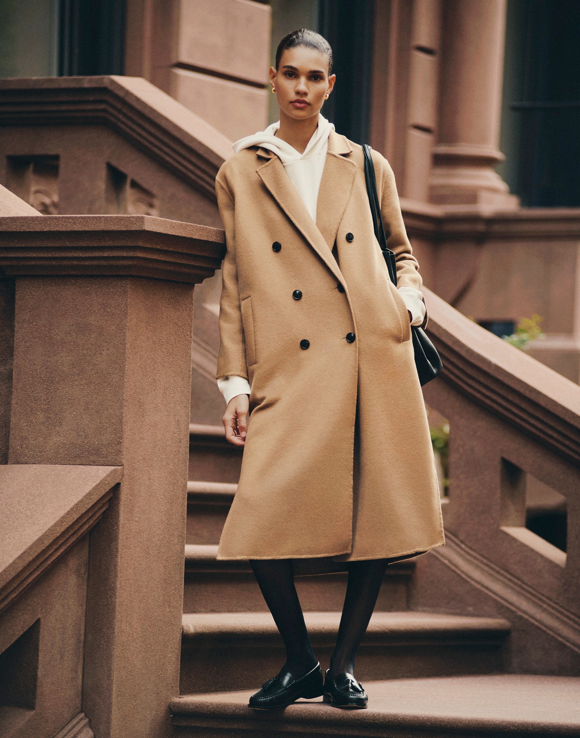 Double-Faced Brushed Long Coat | Madewell