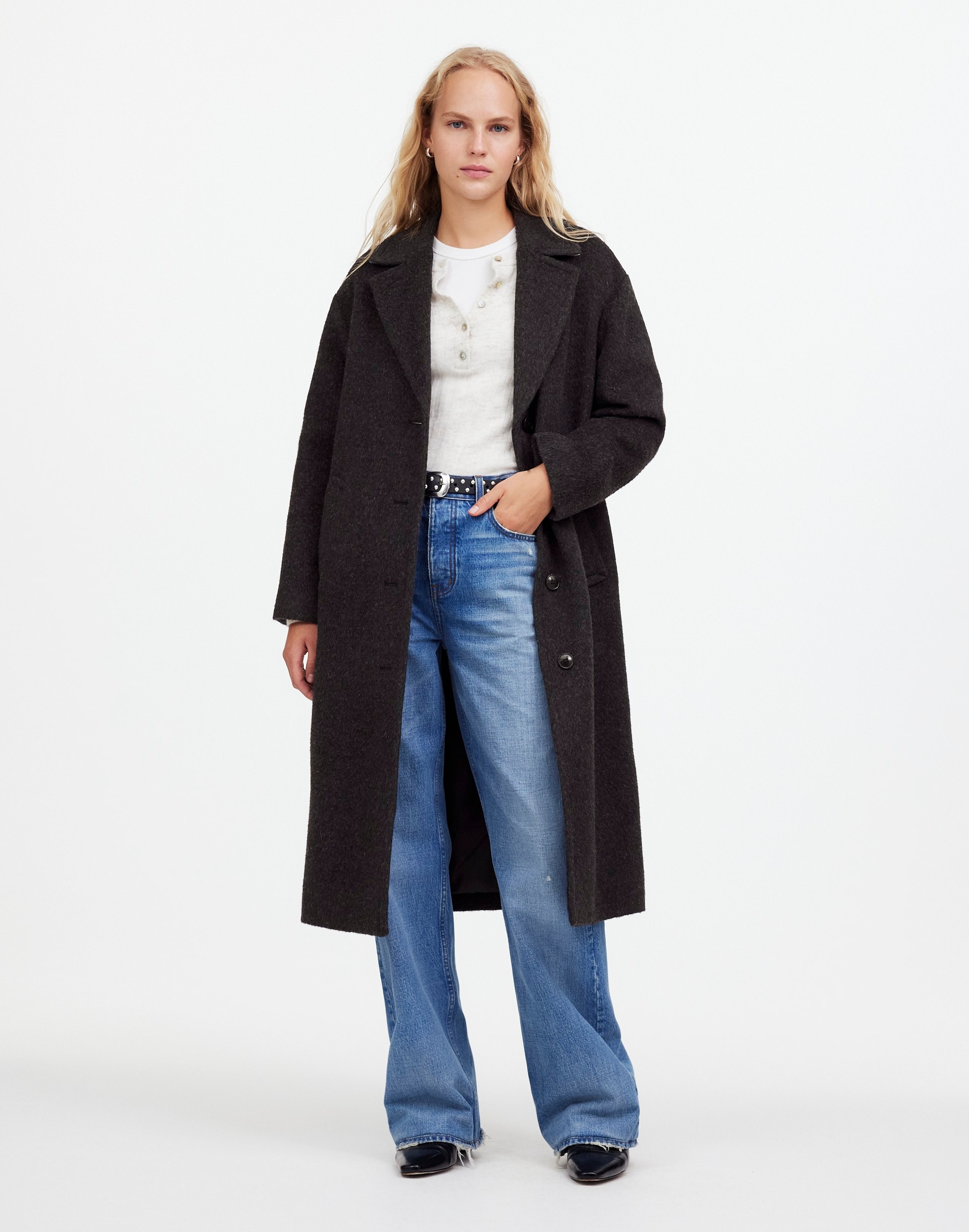 Mw The Alonzo Coat In Charcoal Melange