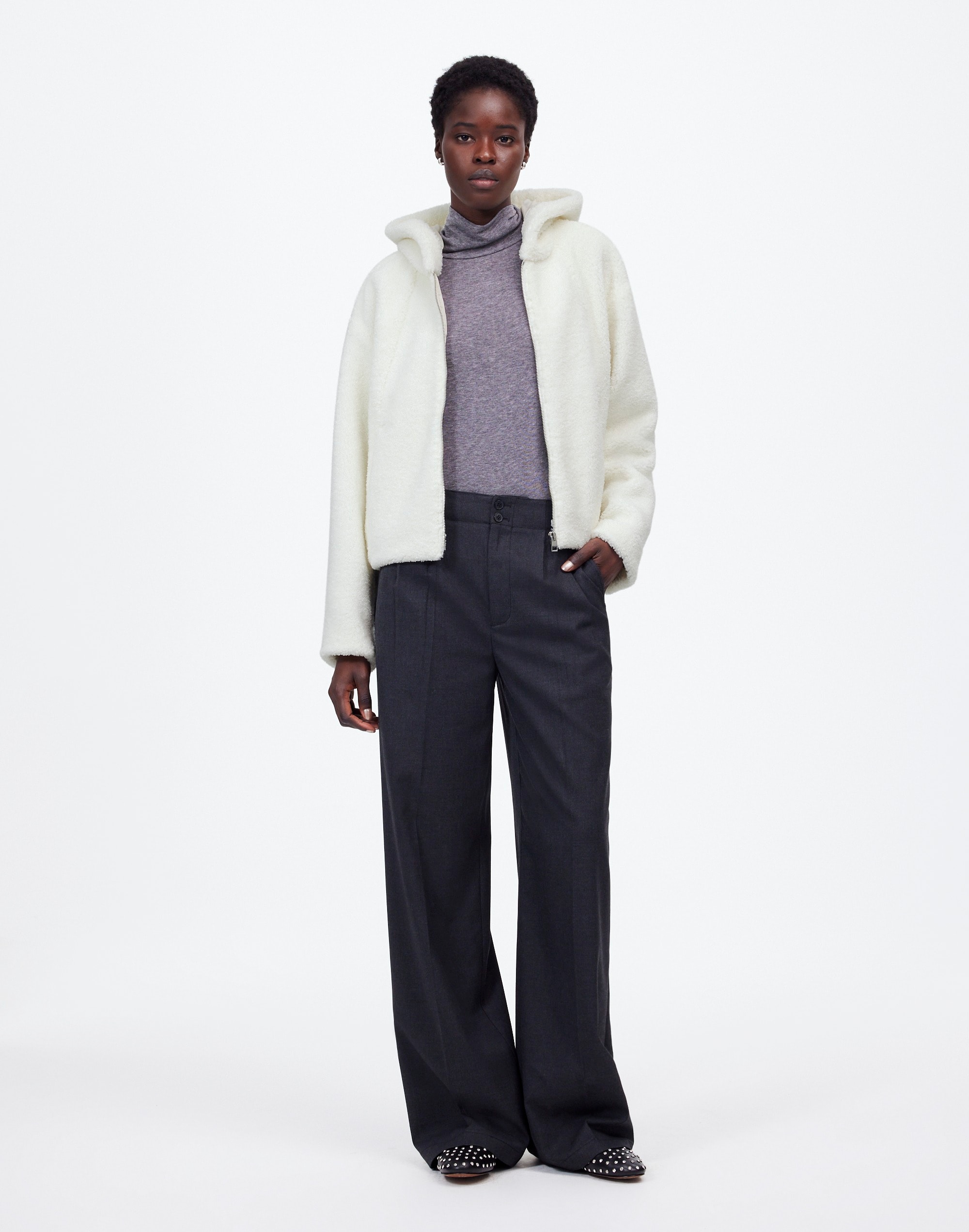 Sherpa Zip-Front Bomber Jacket | Madewell