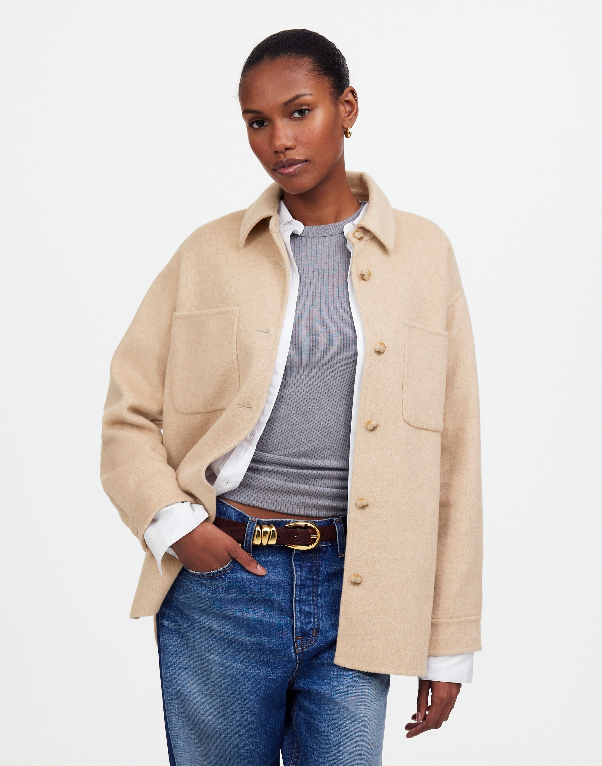 Double-Faced Long Shirt-Jacket | Madewell