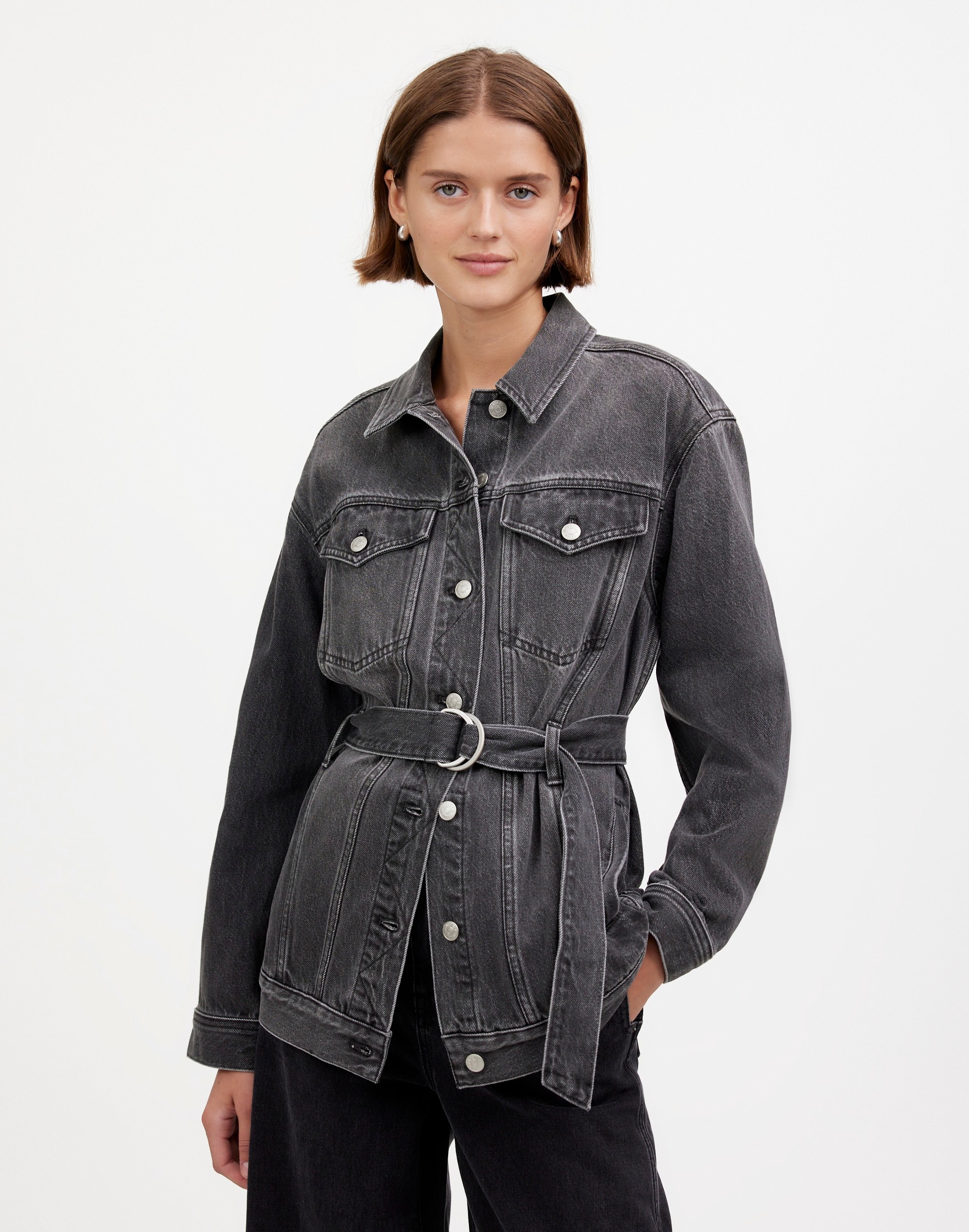 Belted Oversized Trucker Jean Jacket | Madewell