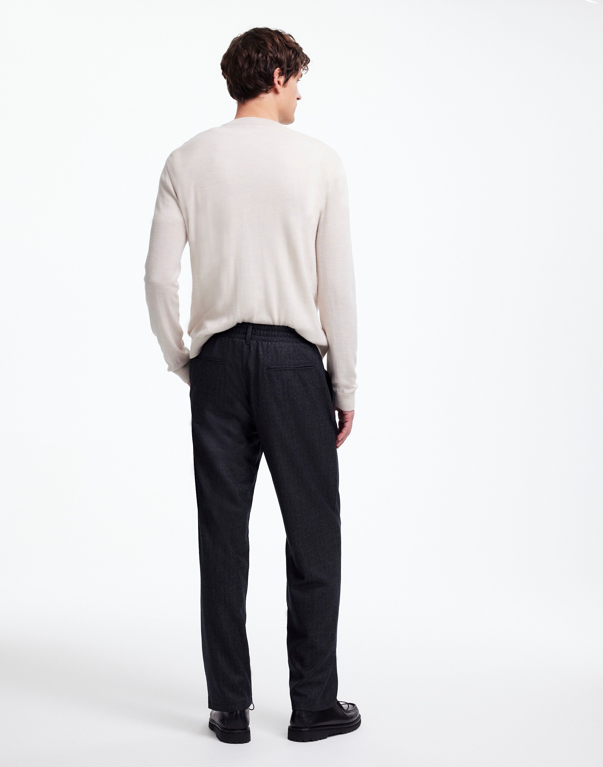 Wool Elastic Trousers Italian Fabric | Madewell