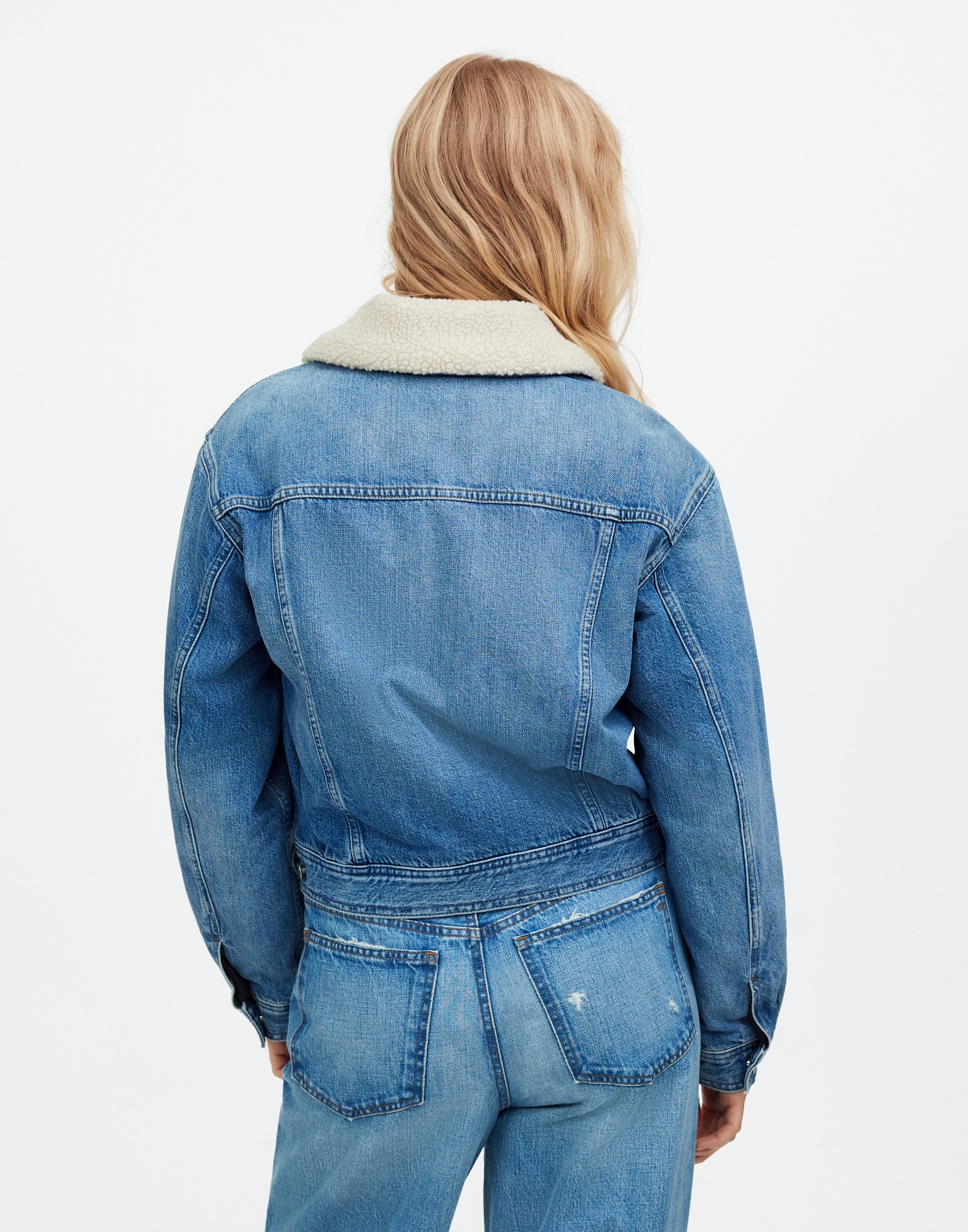 Sherpa-Collar Jean Jacket in Lanesboro Wash | Madewell