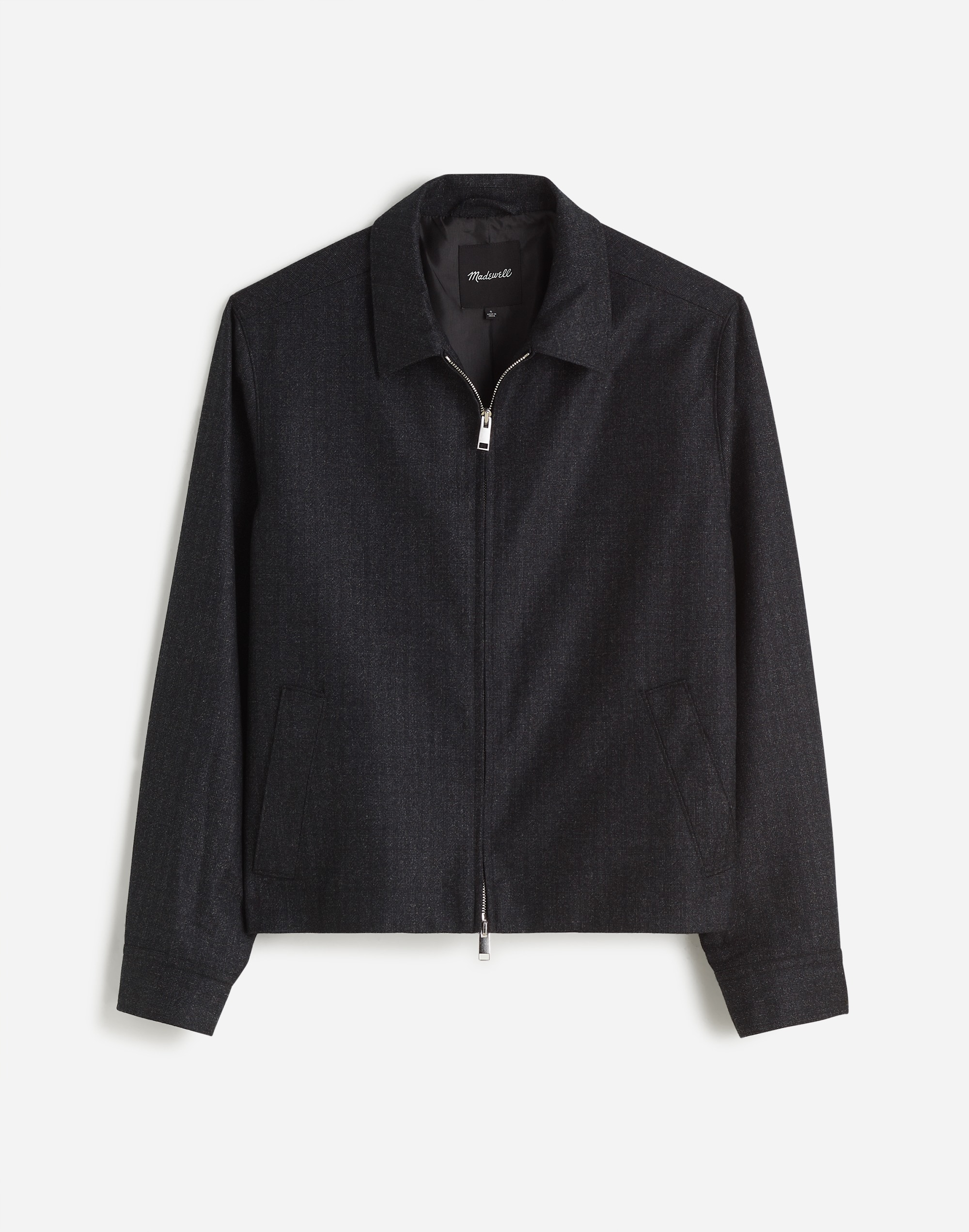 Mw Wool Zip-front Jacket In Microcheck