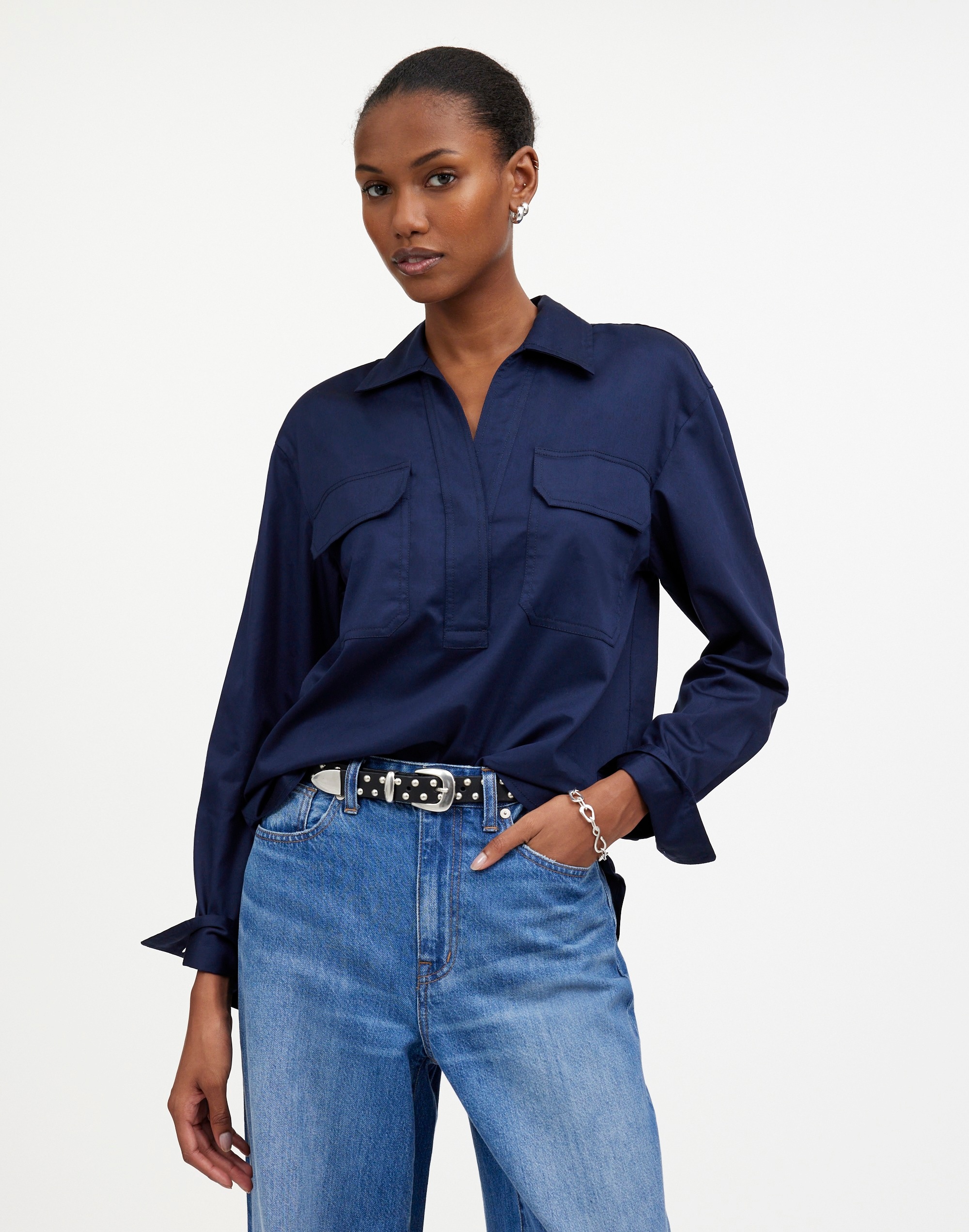 Utility Long-Sleeve Popover Shirt | Madewell