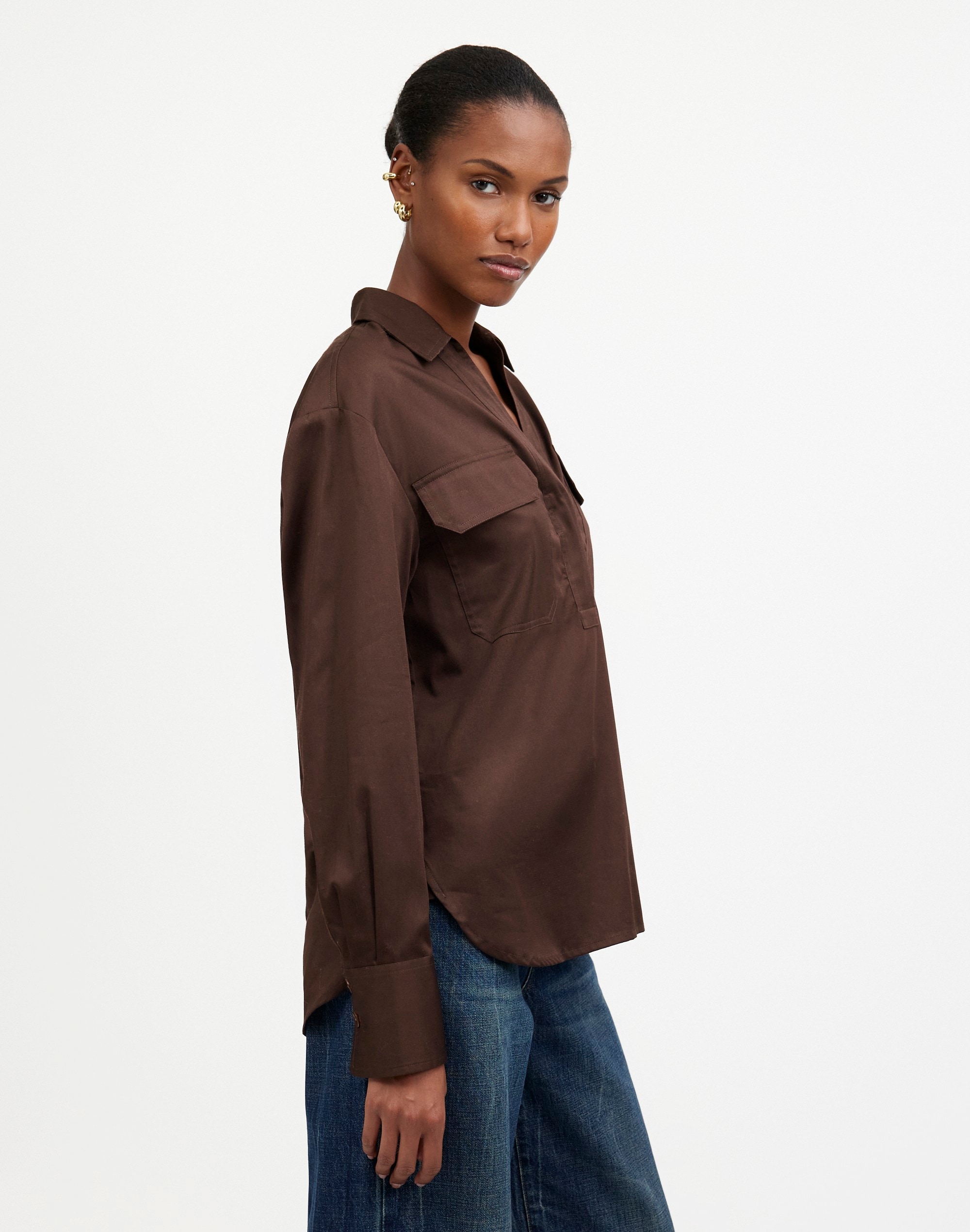 Utility Long-Sleeve Popover Shirt | Madewell