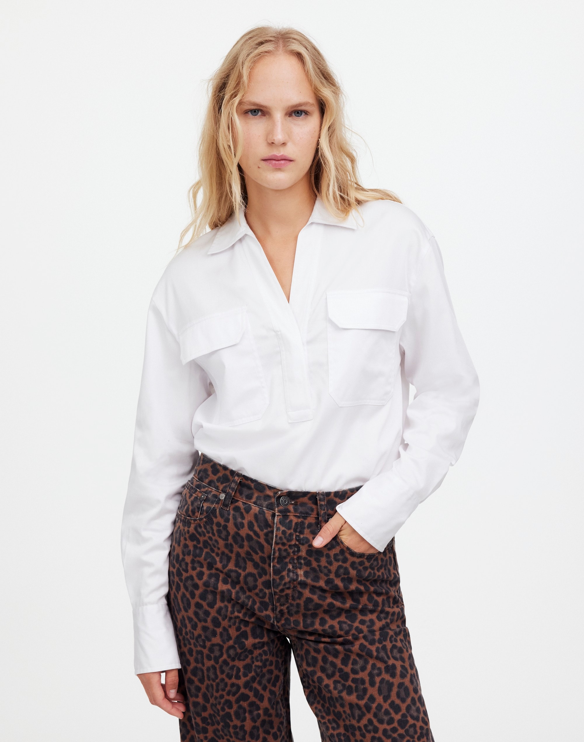 Utility Long-Sleeve Popover Shirt | Madewell