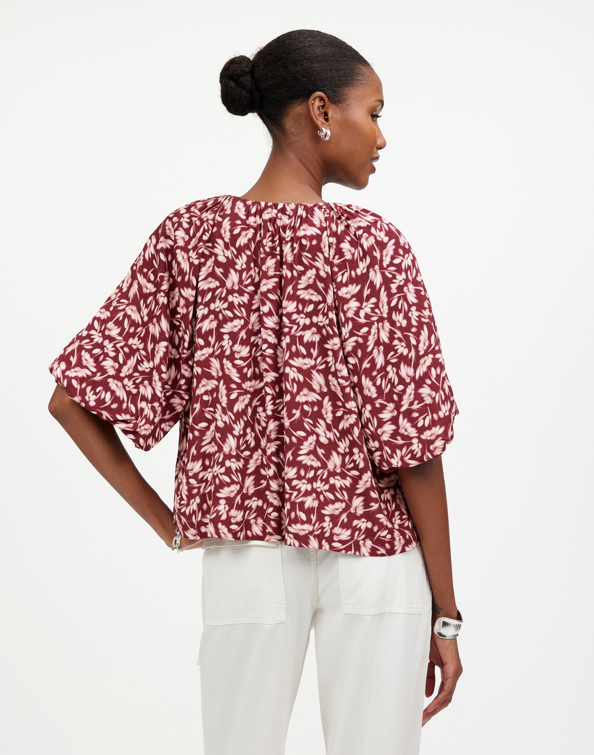 Bubble-Sleeve Top Floral | Madewell