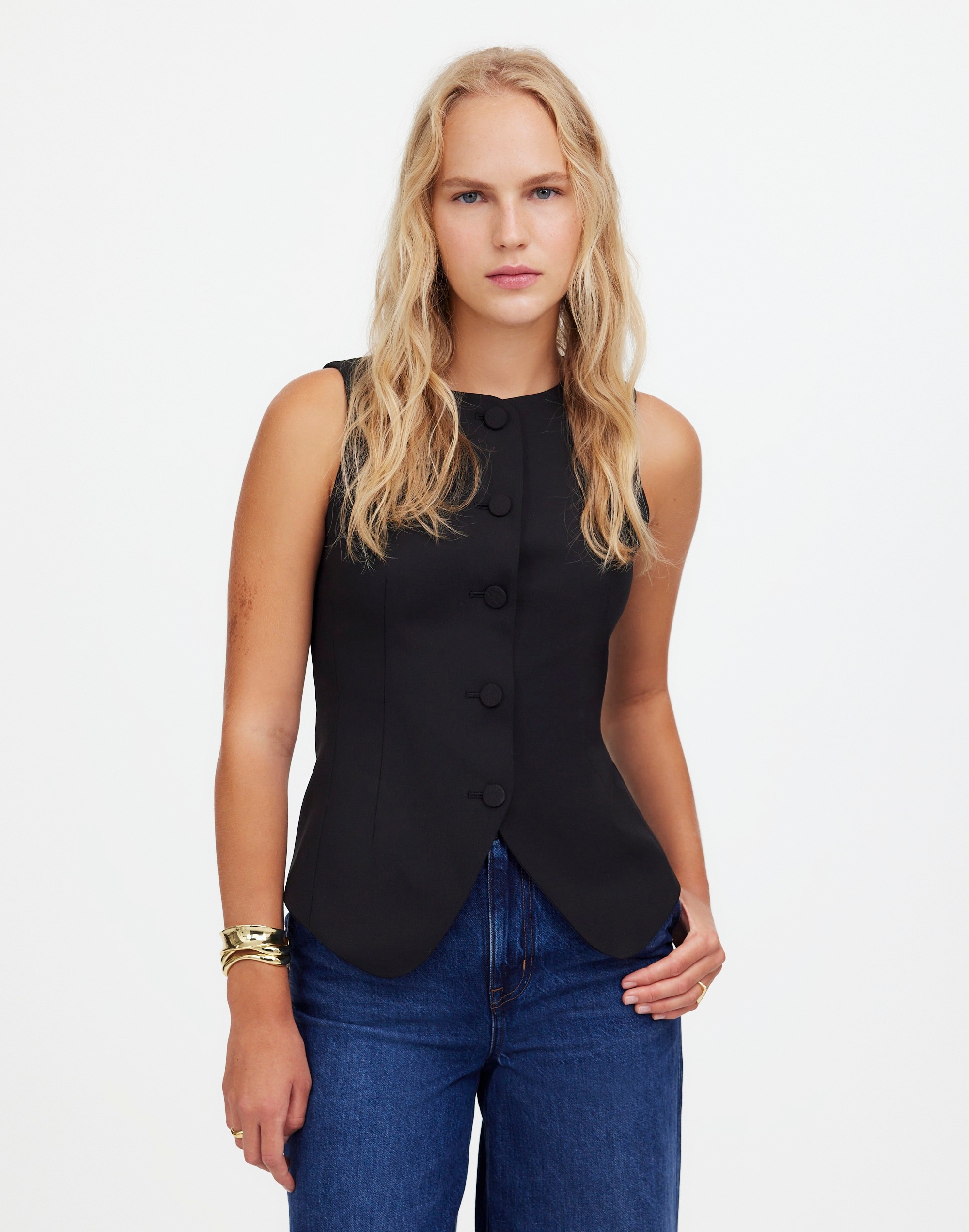 Single-Breasted Scoopneck Vest | Madewell