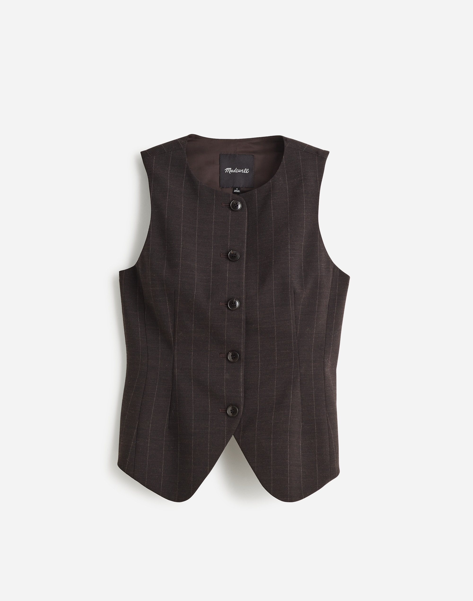 Single-Breasted Scoopneck Vest Stripe | Madewell