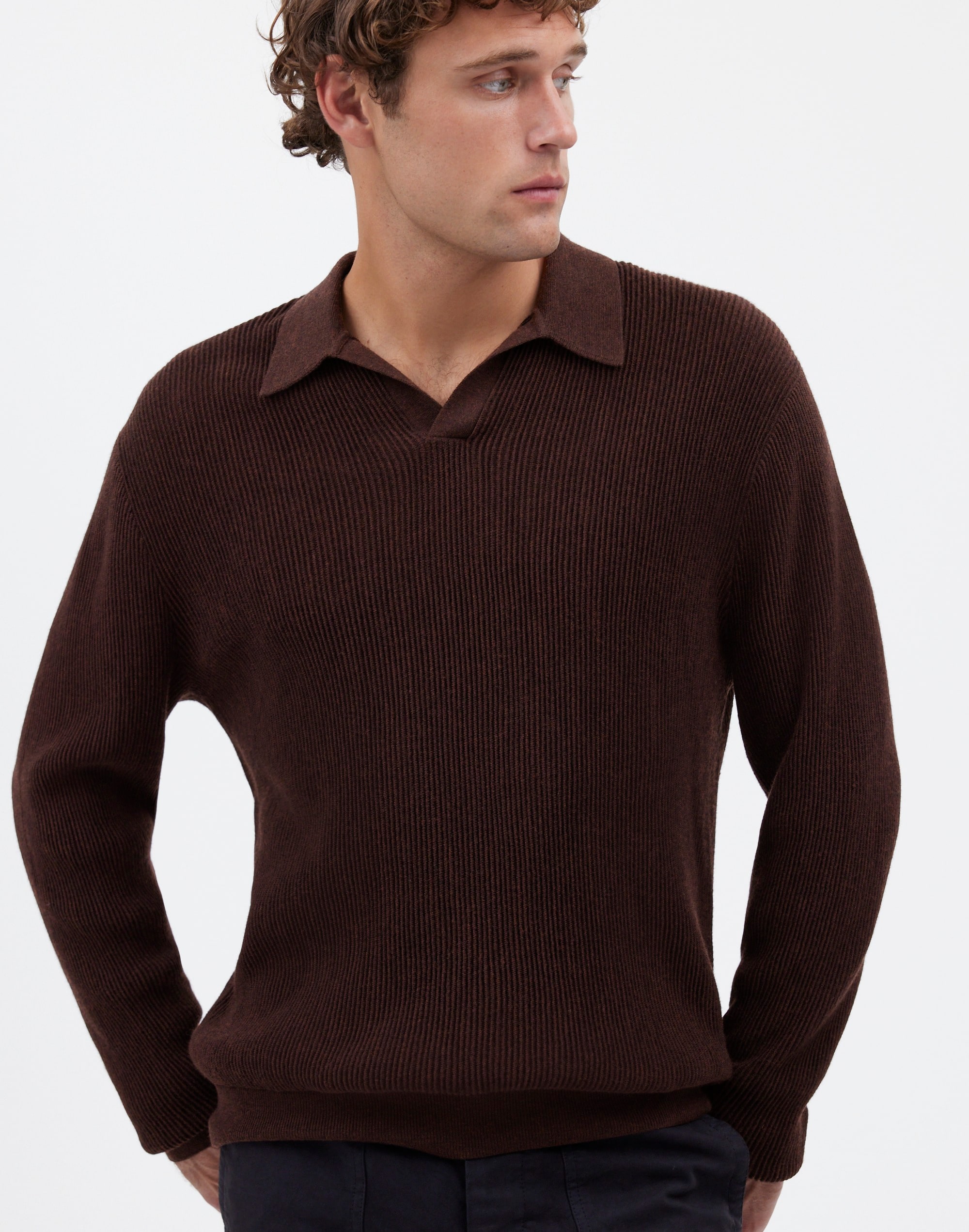 Johnny-Collar Sweater Polo Shirt Merino Wool | Madewell