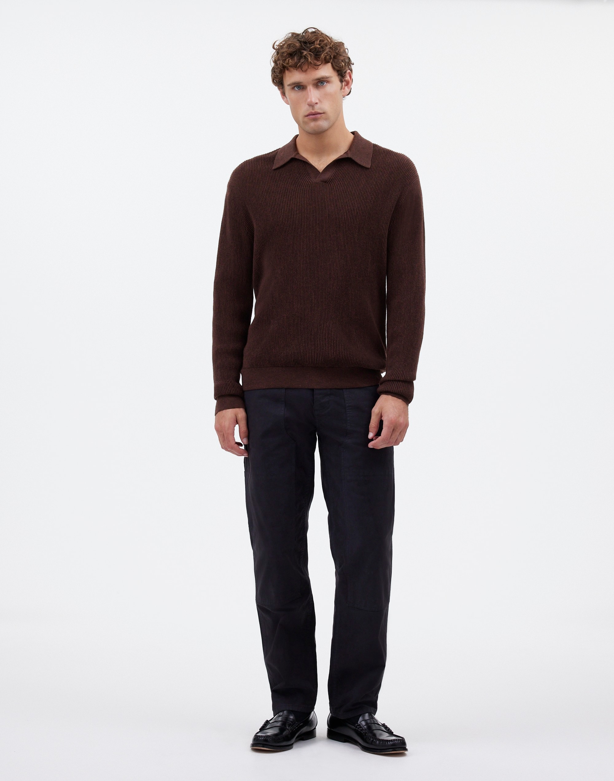 Johnny-Collar Sweater Polo Shirt Merino Wool | Madewell