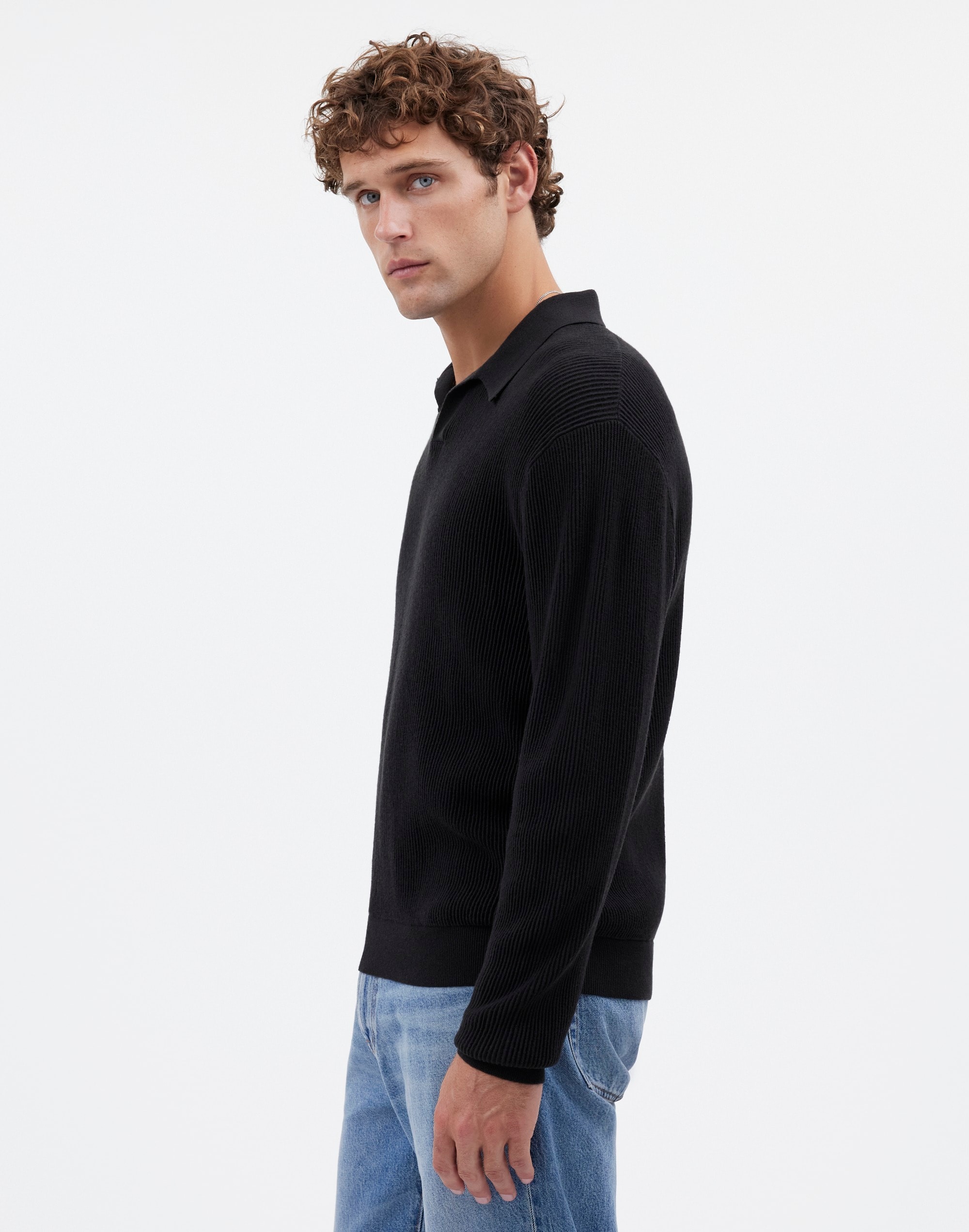 Johnny-Collar Sweater Polo Shirt Merino Wool | Madewell