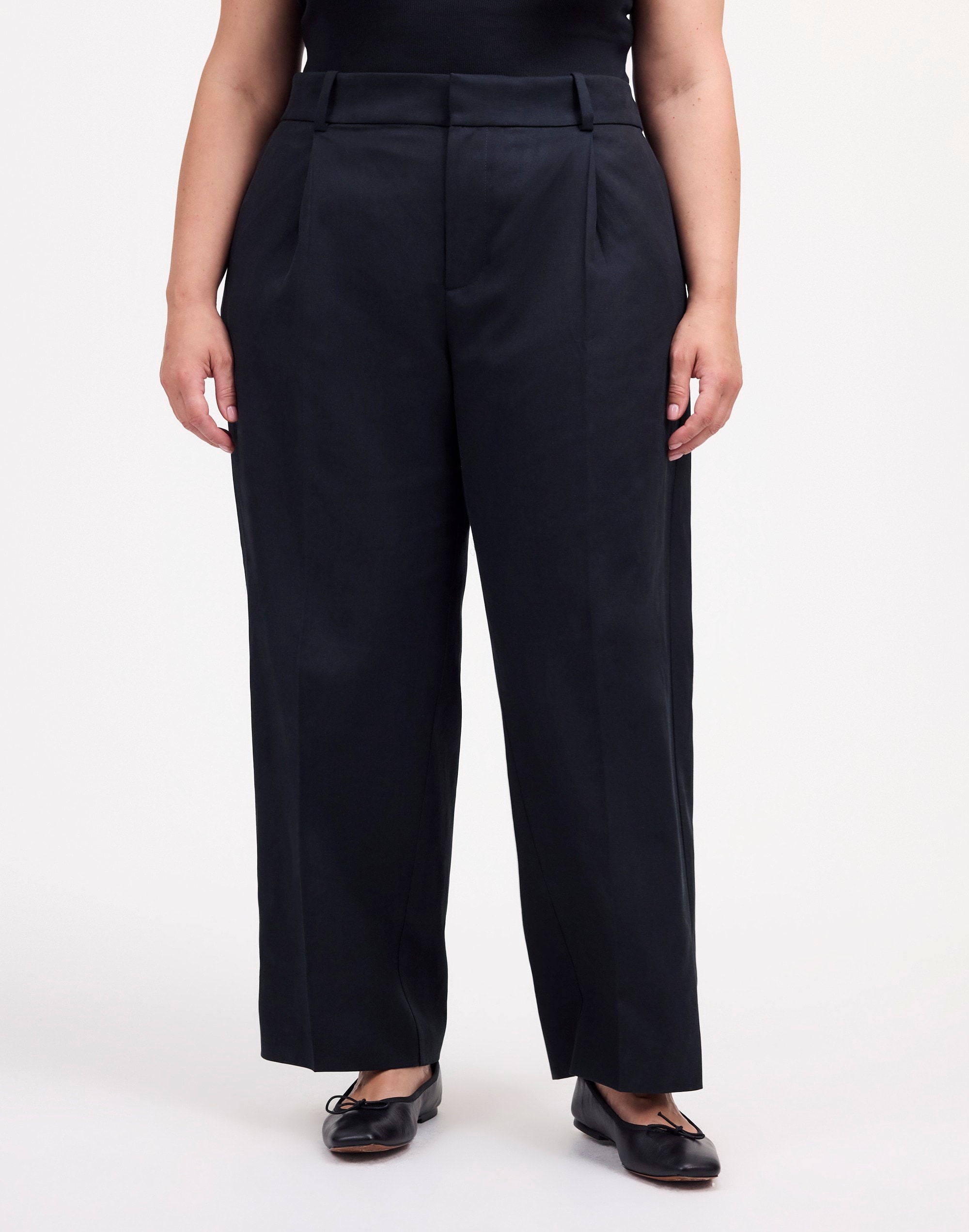 Plus Slouchy Straight Pants Drapey Twill | Madewell