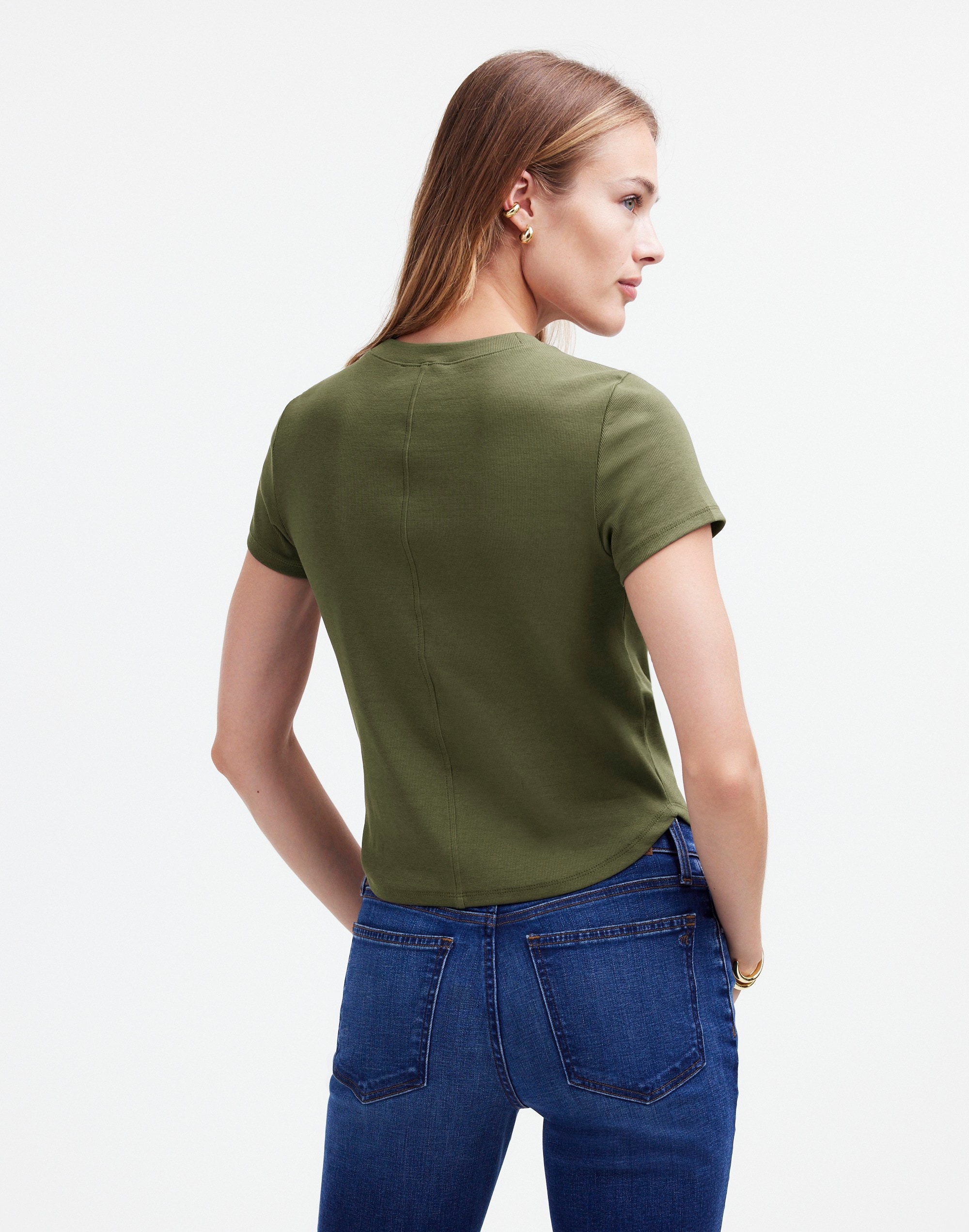 (Re)generative Cotton Ribbed Crewneck Tee | Madewell