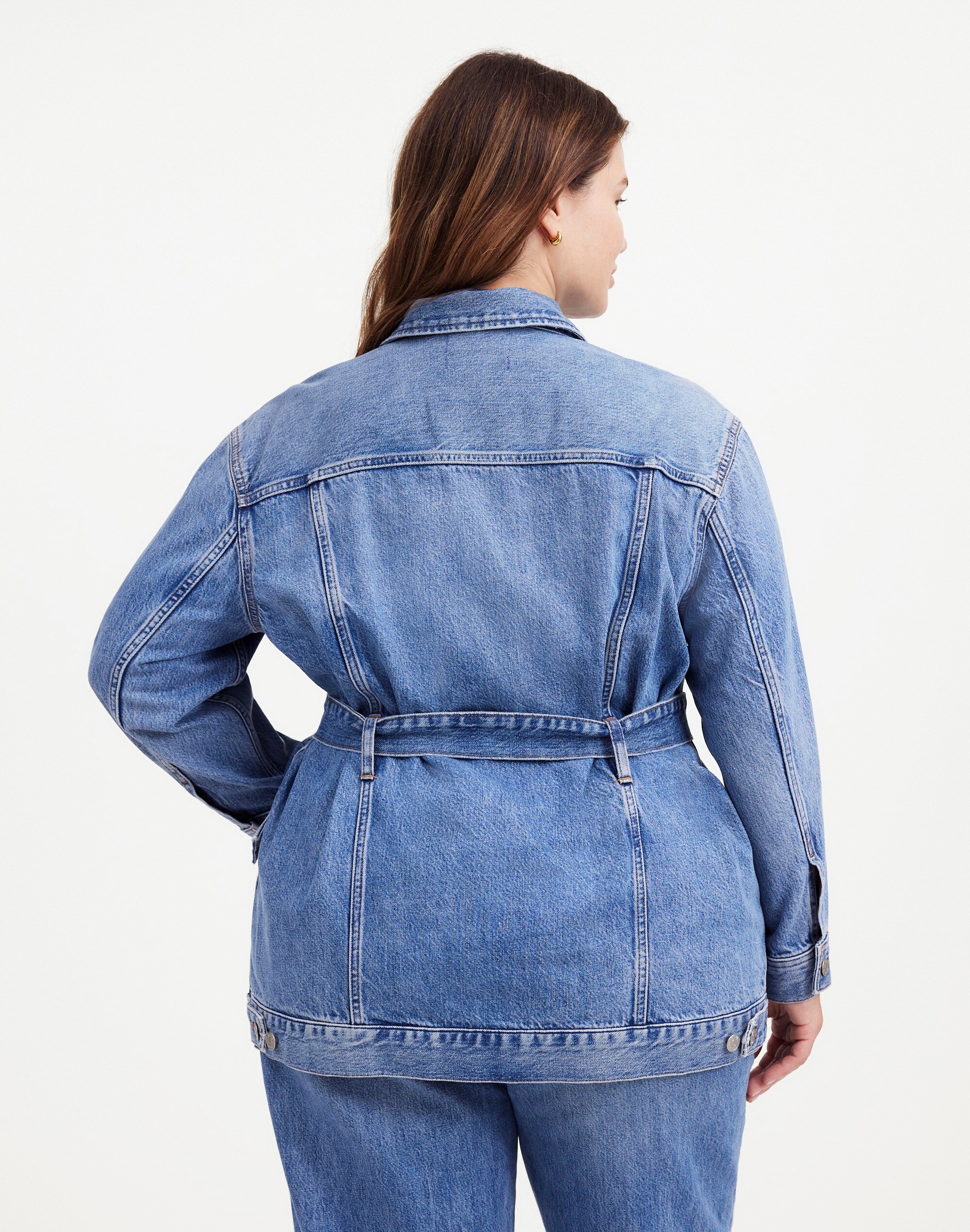 Plus Belted Oversized Trucker Jean Jacket Reston Wash | Madewell