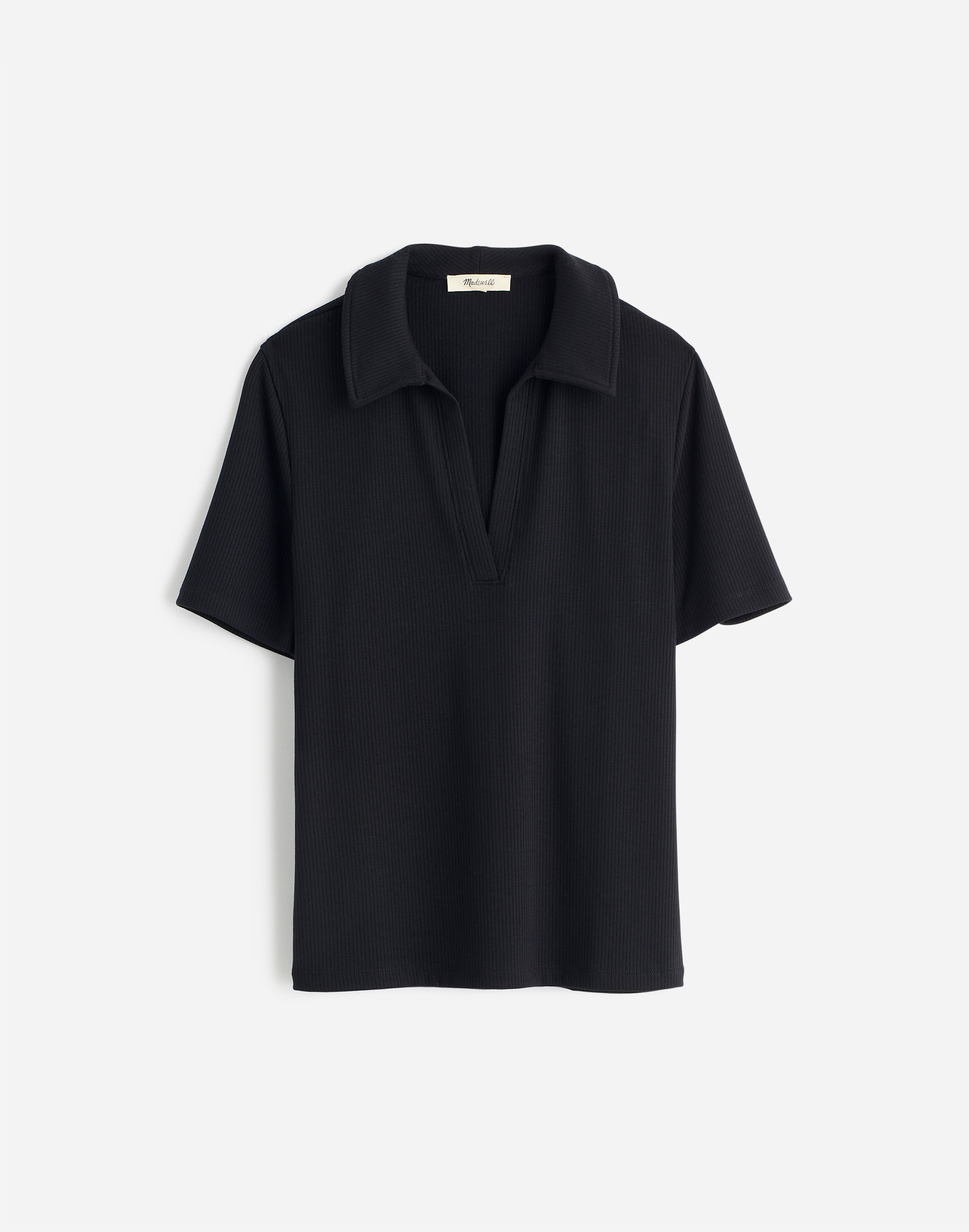 Drapey Rib Short-Sleeve Polo Top | Madewell