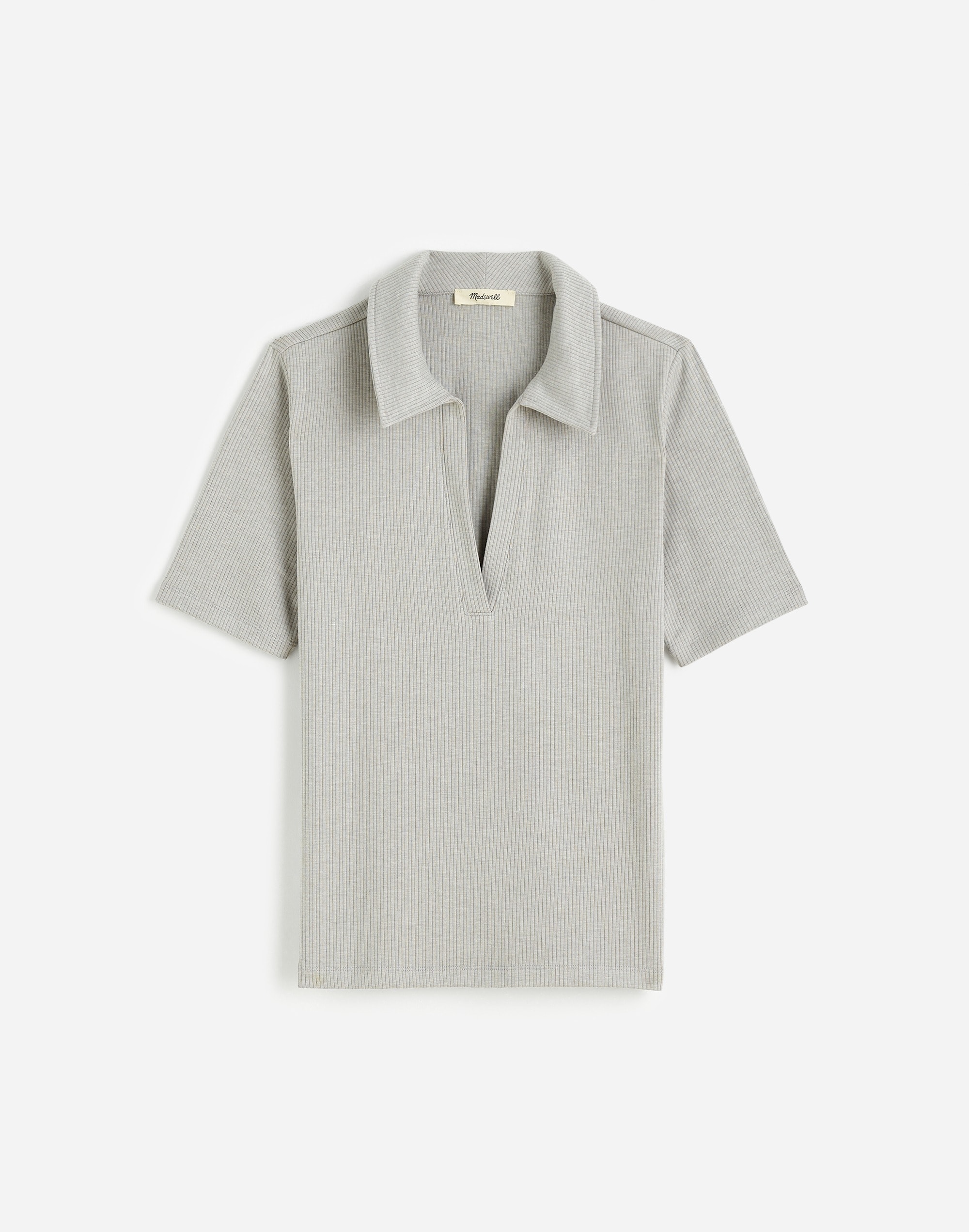 Drapey Rib Short-Sleeve Polo Top | Madewell