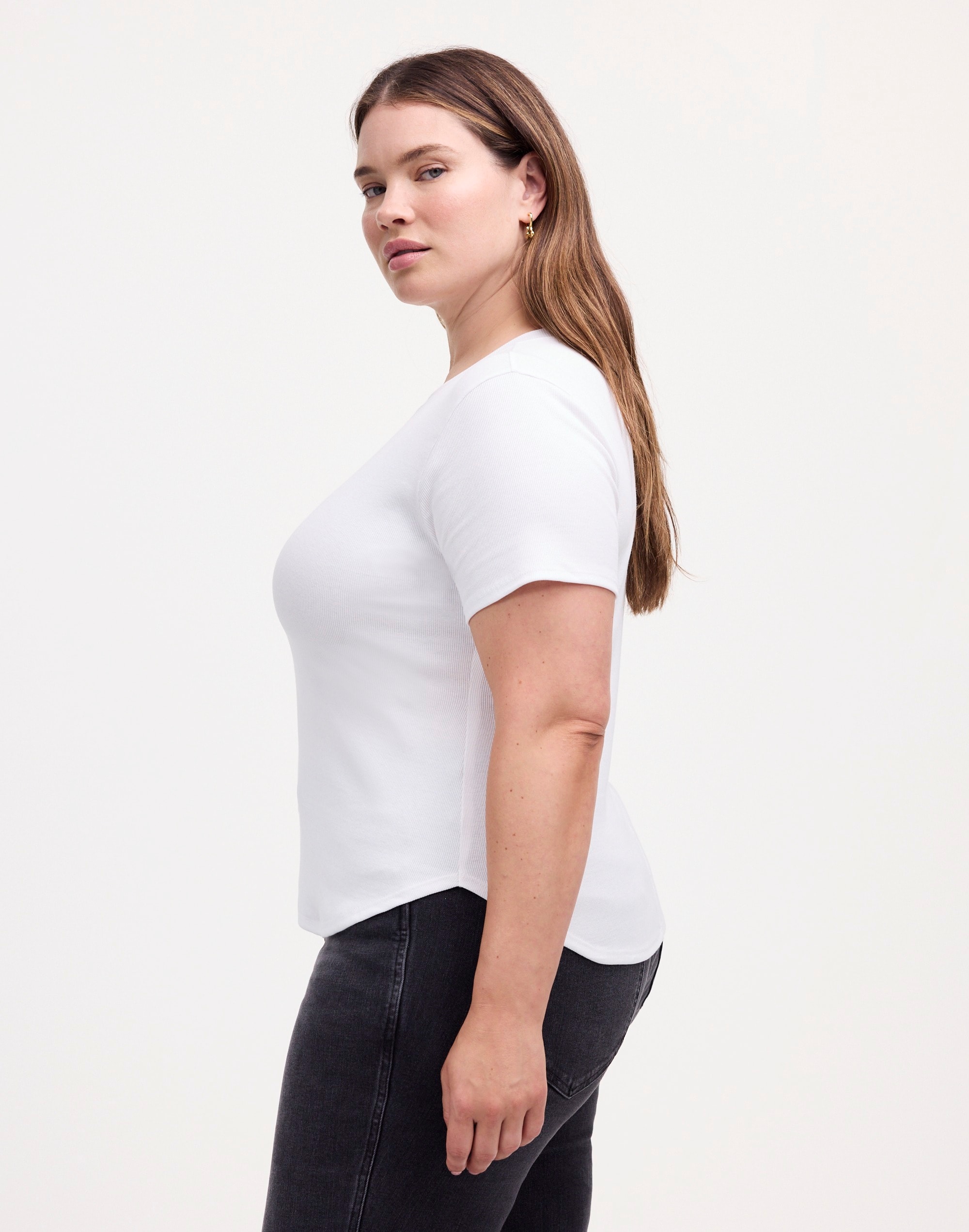 Plus (Re)generative Cotton Ribbed Crewneck Tee | Madewell