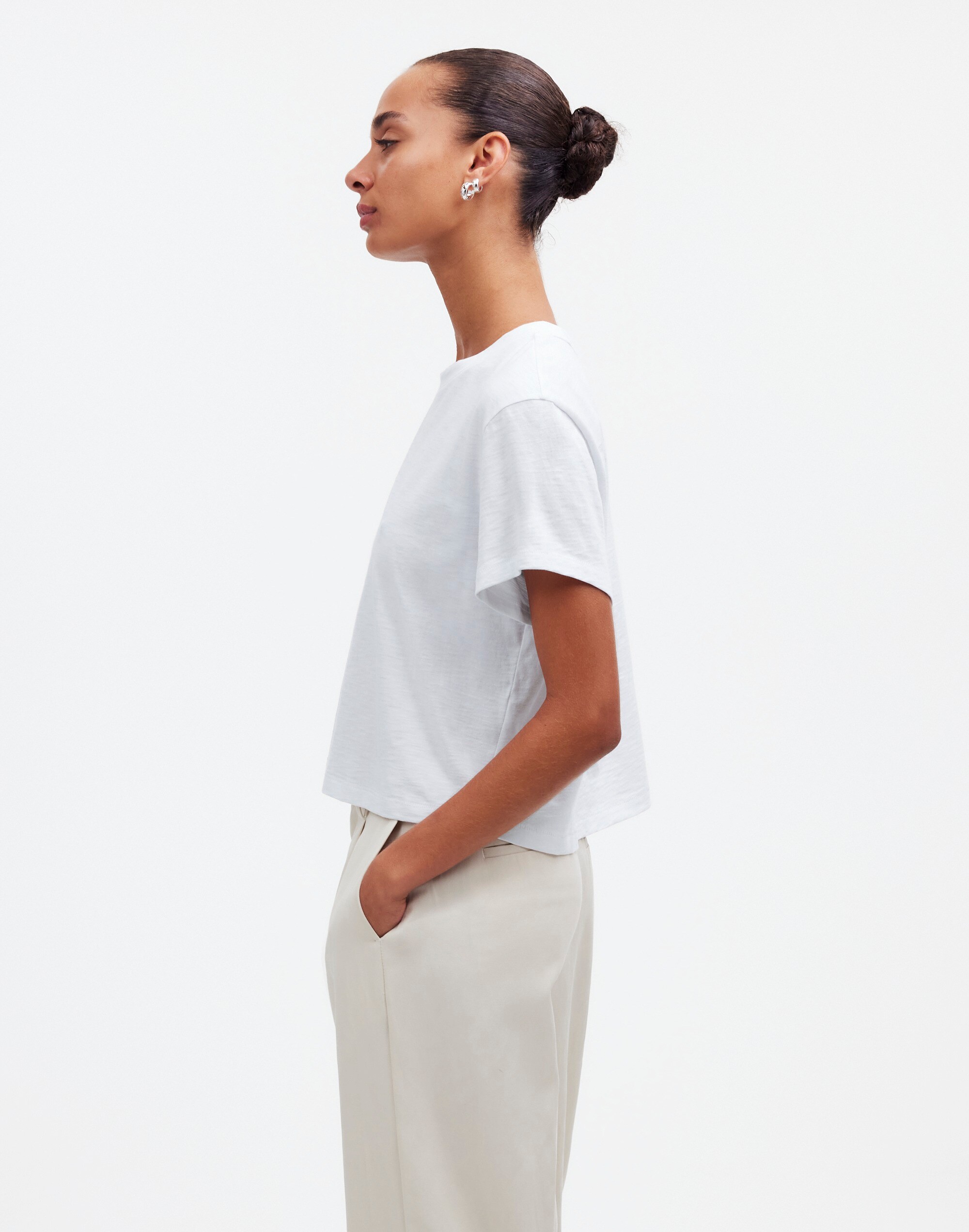 Slub Boxy-Crop Tee | Madewell