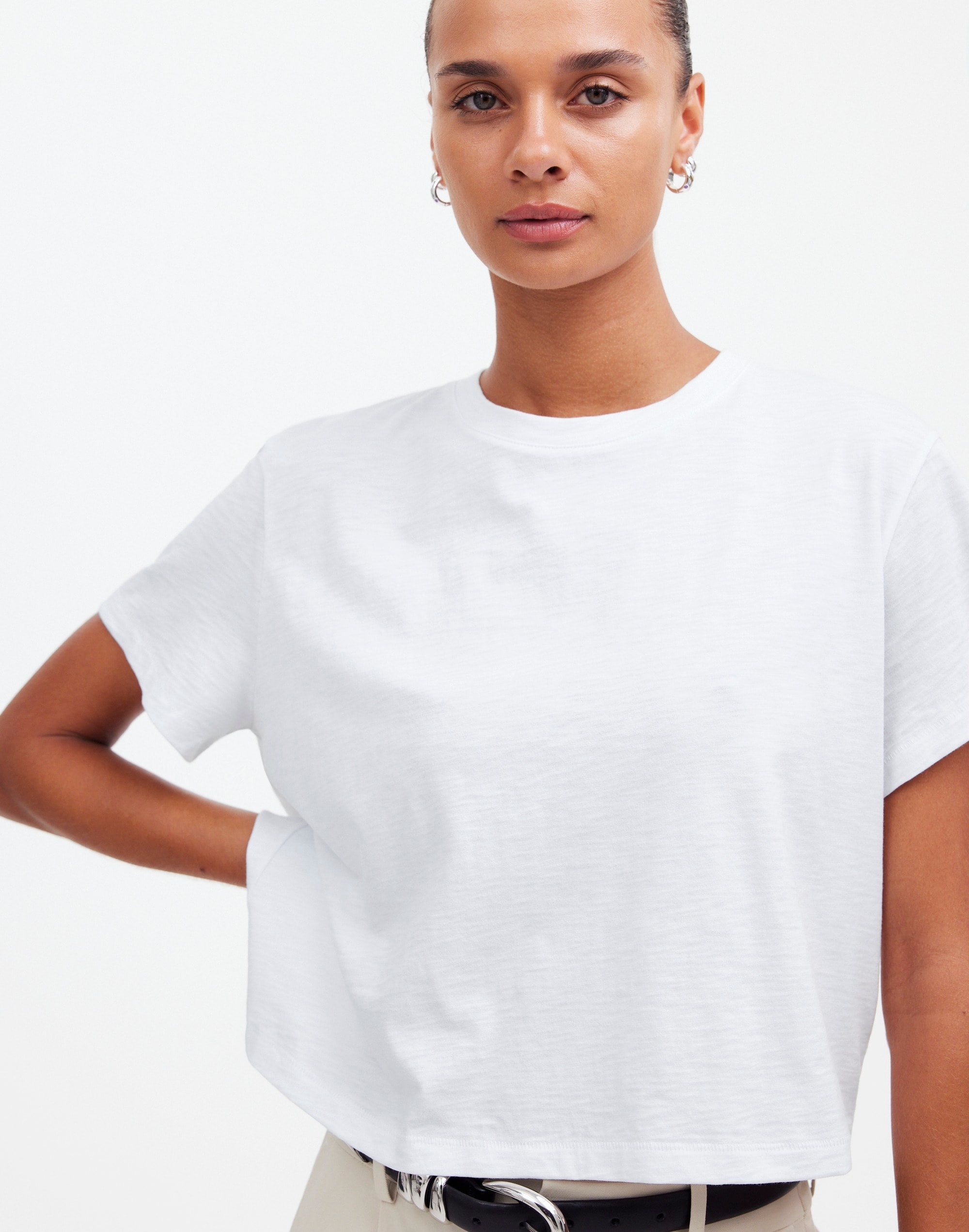 Slub Boxy-Crop Tee | Madewell