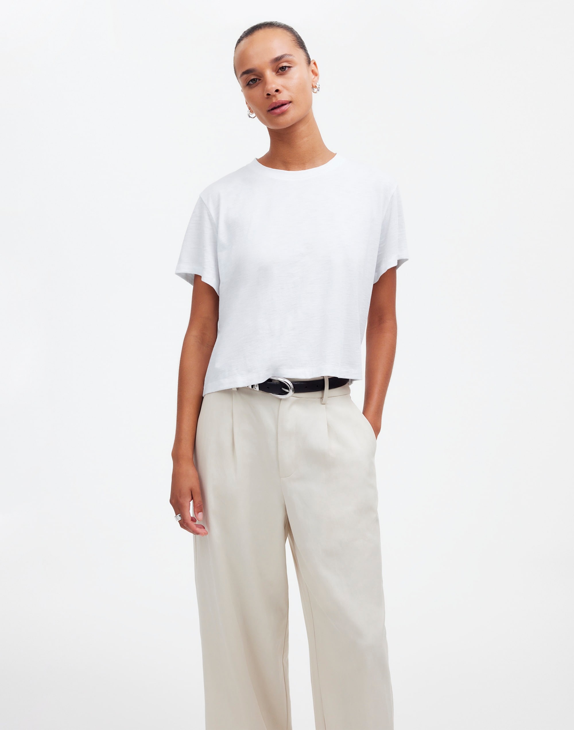 Slub Boxy-Crop Tee | Madewell