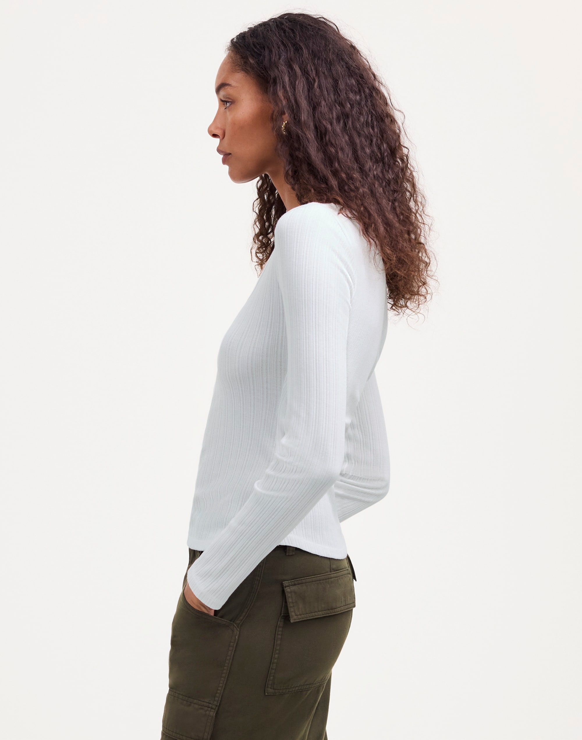 Pointelle Long-Sleeve Scoopneck Tee | Madewell