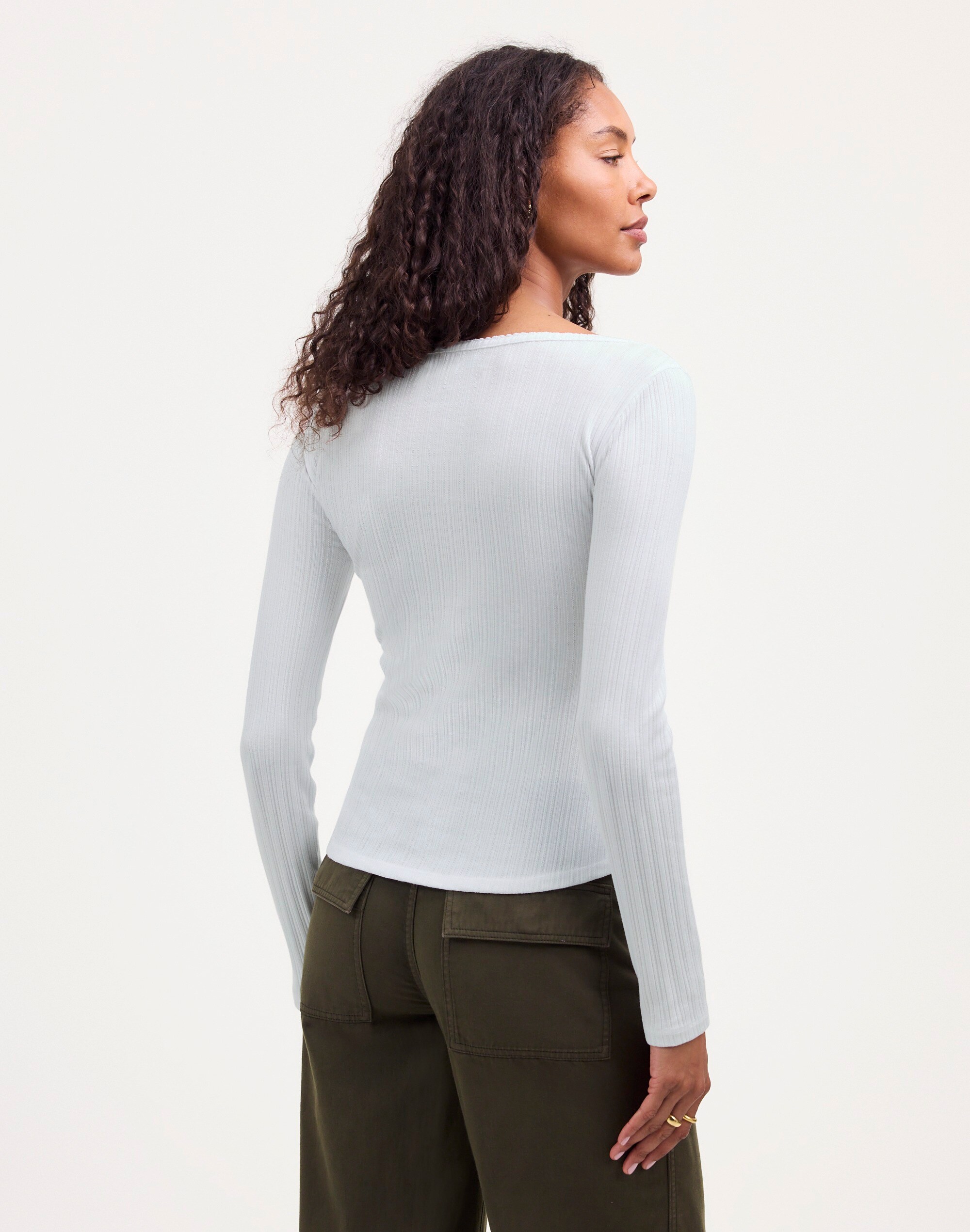 Pointelle Long-Sleeve Scoopneck Tee | Madewell