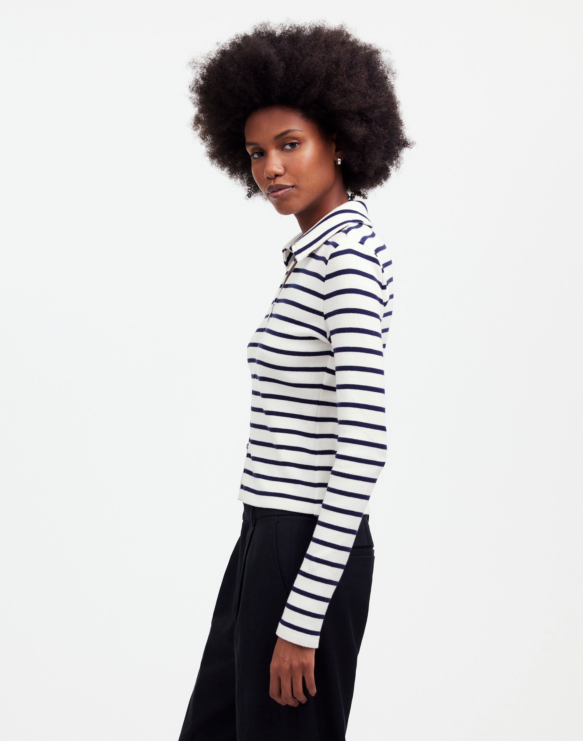 Ribbed Zip-Front Tee | Madewell