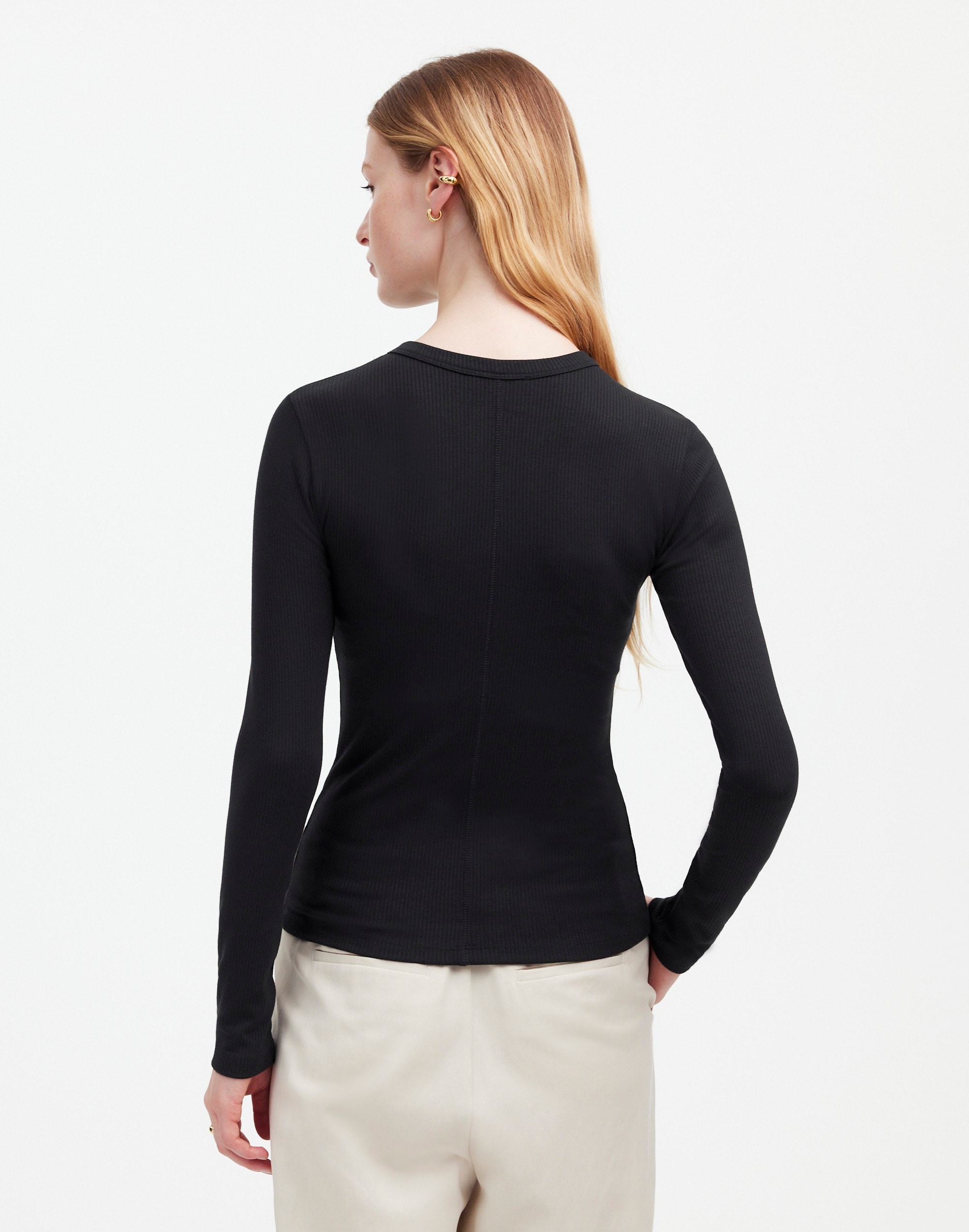 Drapey Rib Long-Sleeve Tee | Madewell