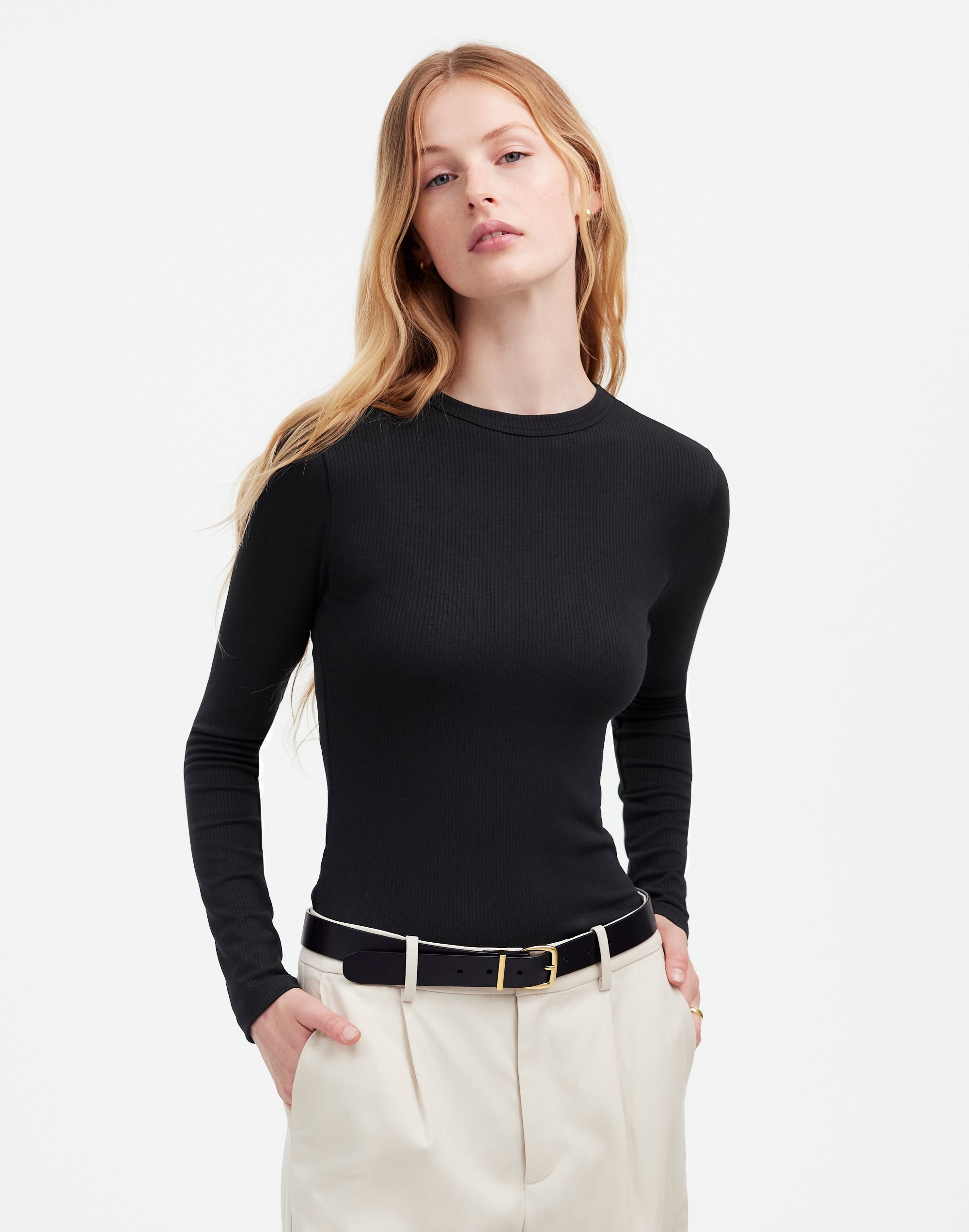 Drapey Rib Long-Sleeve Tee | Madewell