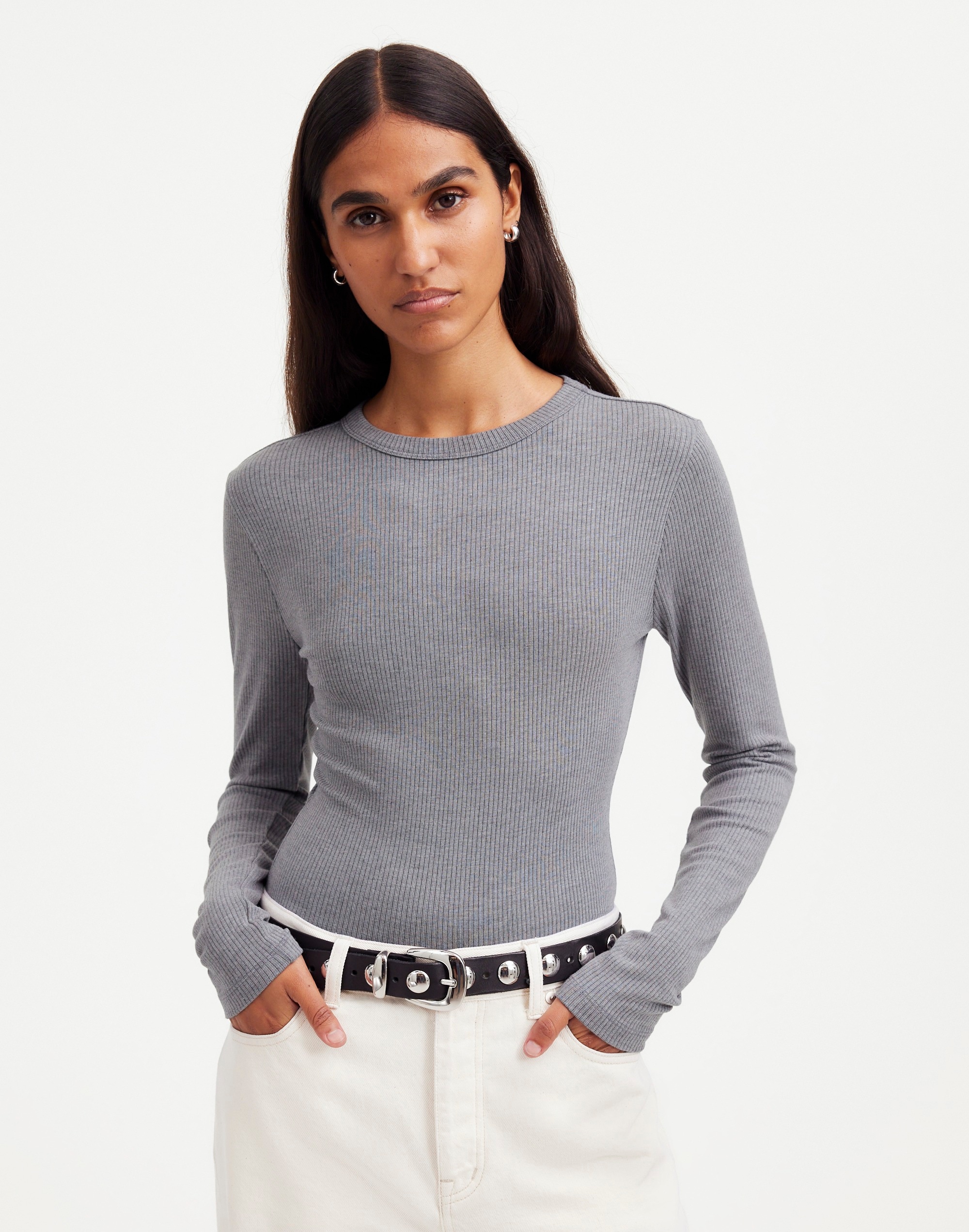 Drapey Rib Long-Sleeve Tee | Madewell