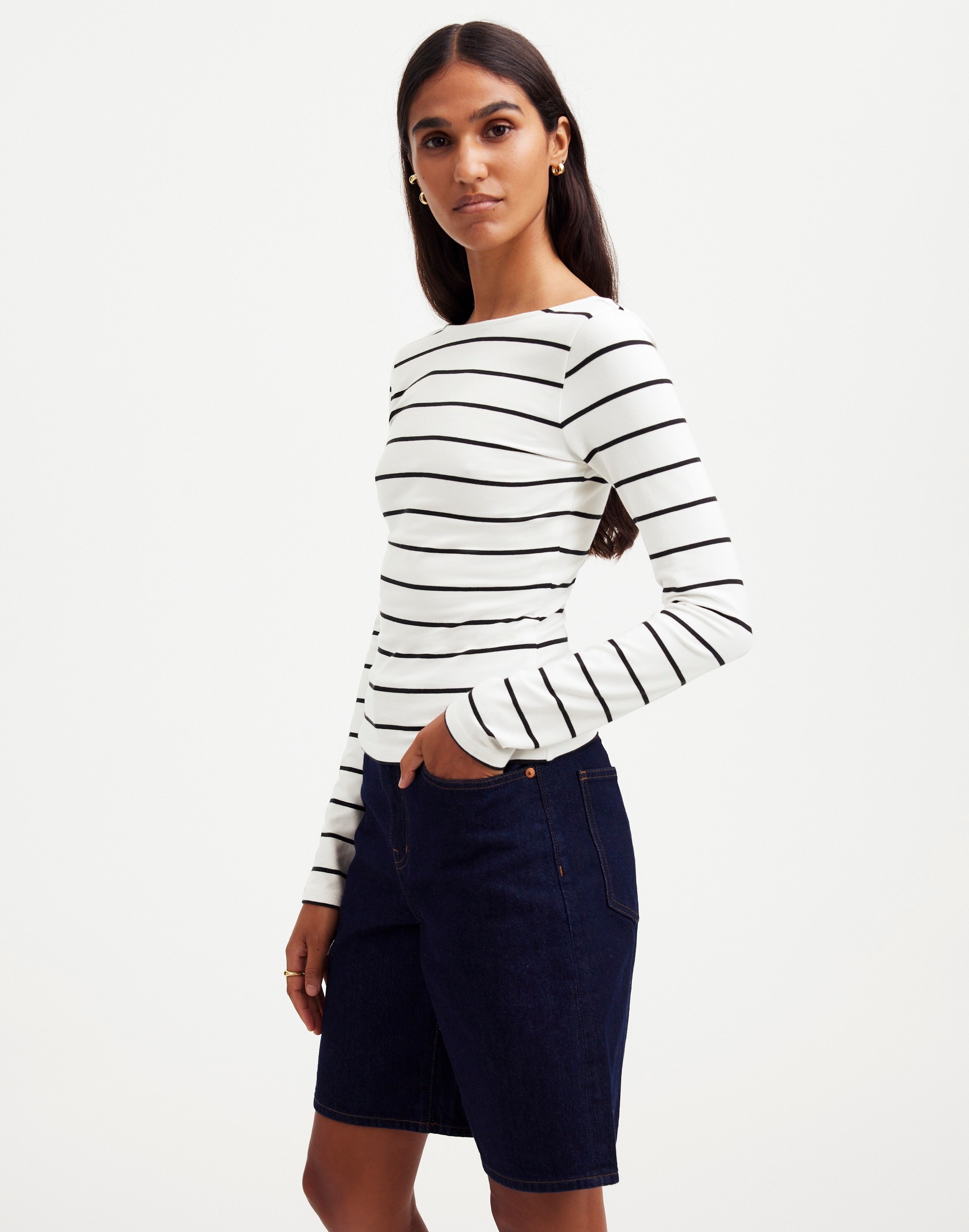 Long-Sleeve Scoopback Tee | Madewell