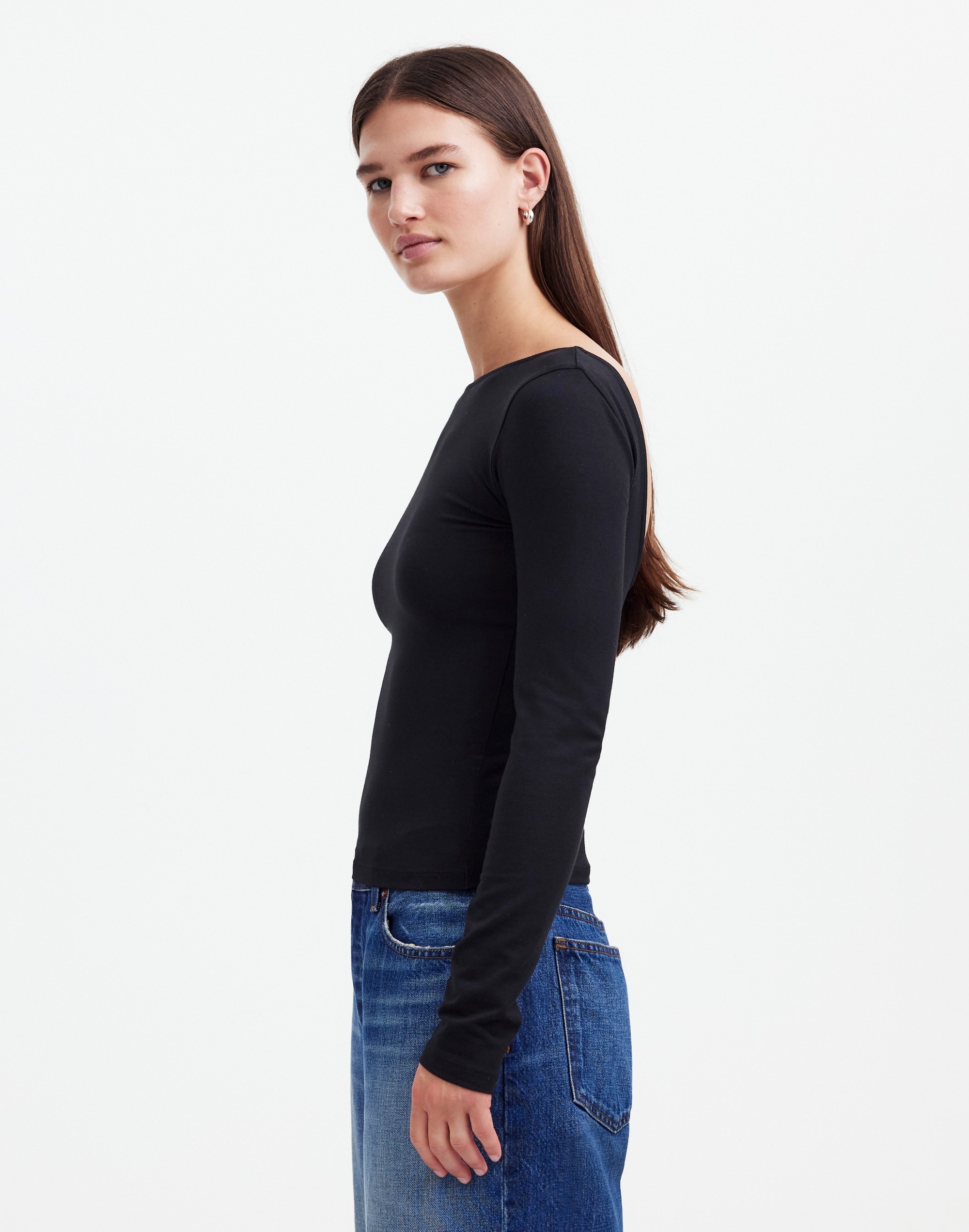 Long-Sleeve Scoopback Tee | Madewell