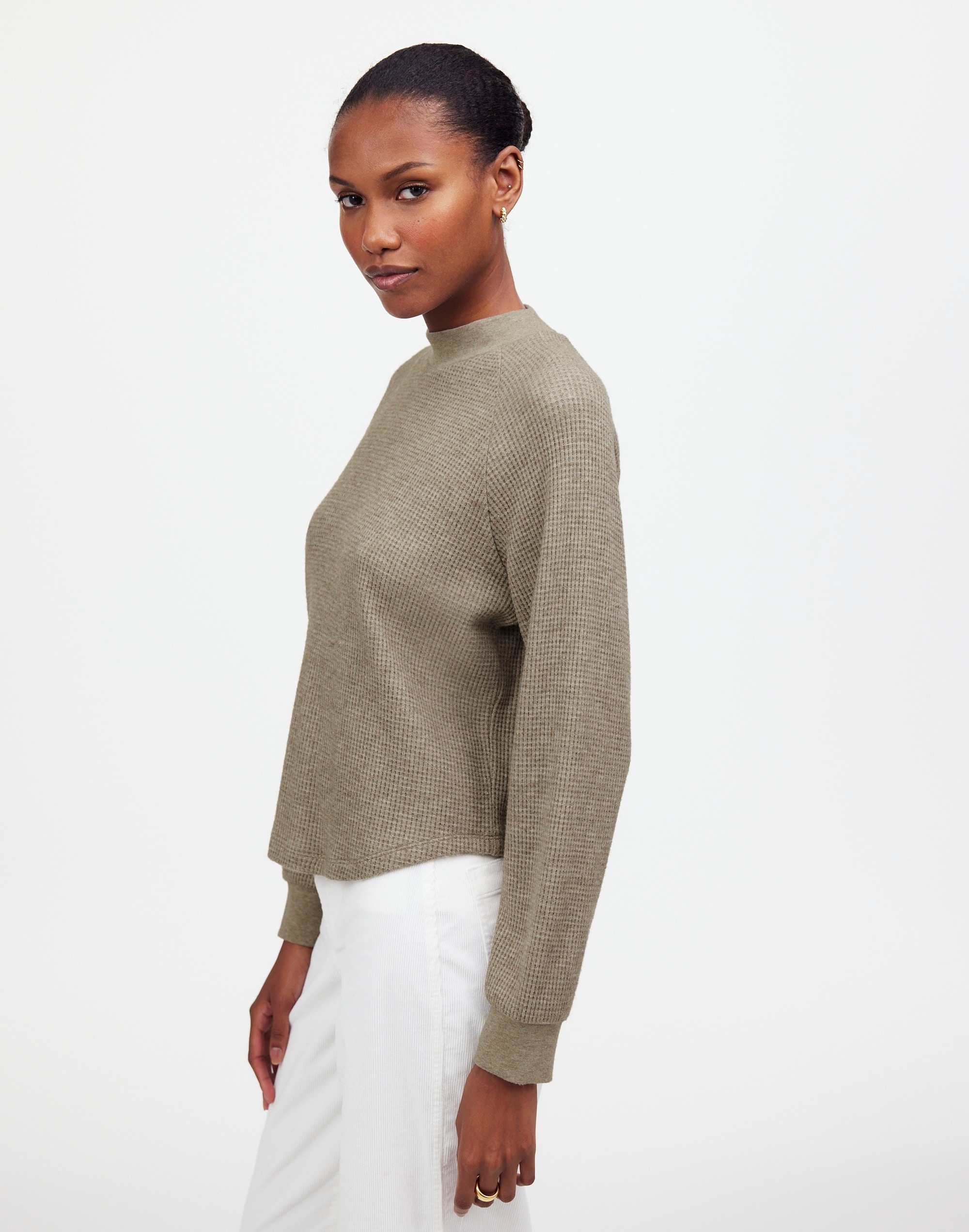 Waffle-Knit Long-Sleeve Crewneck Tee | Madewell