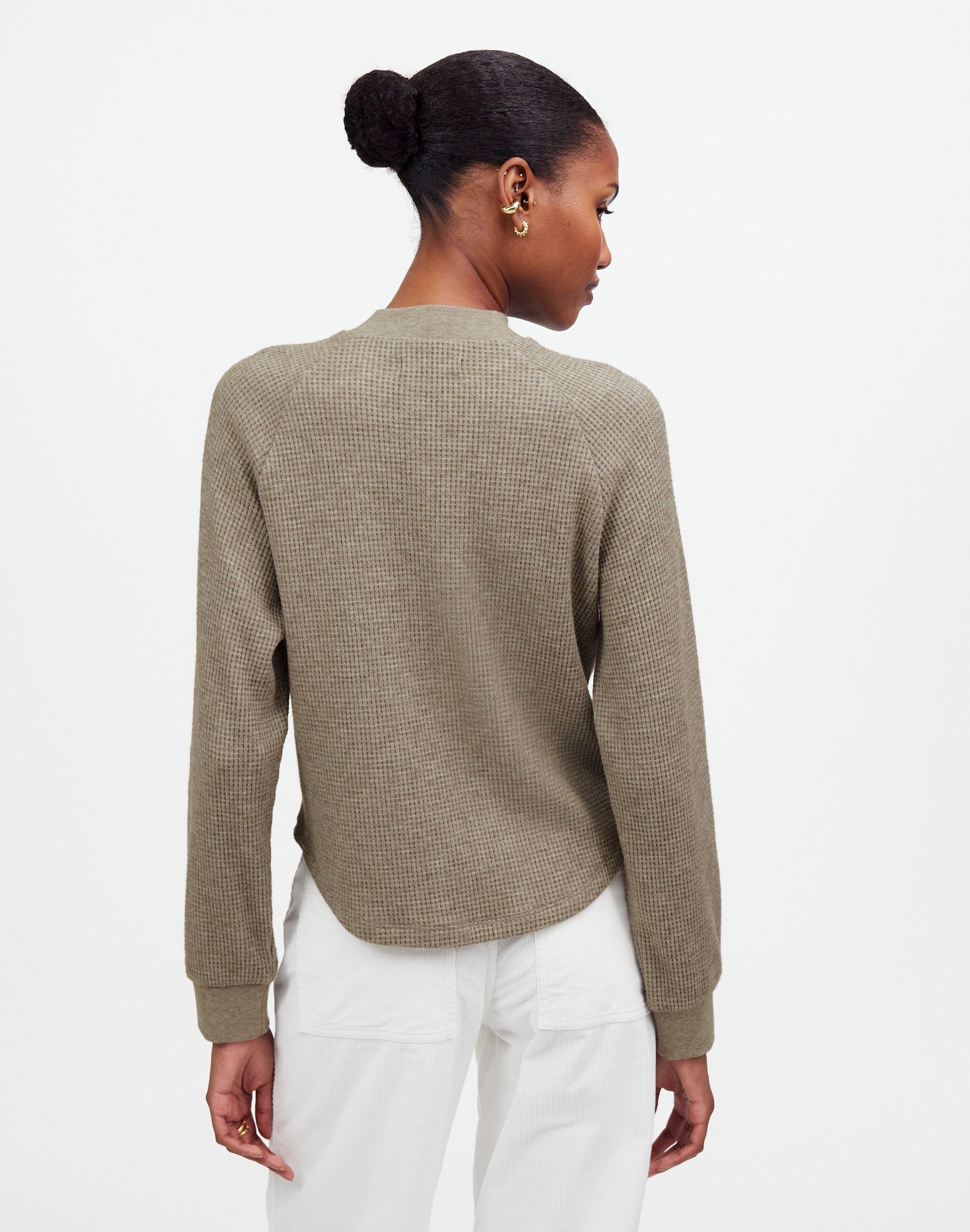 Waffle-Knit Long-Sleeve Crewneck Tee | Madewell