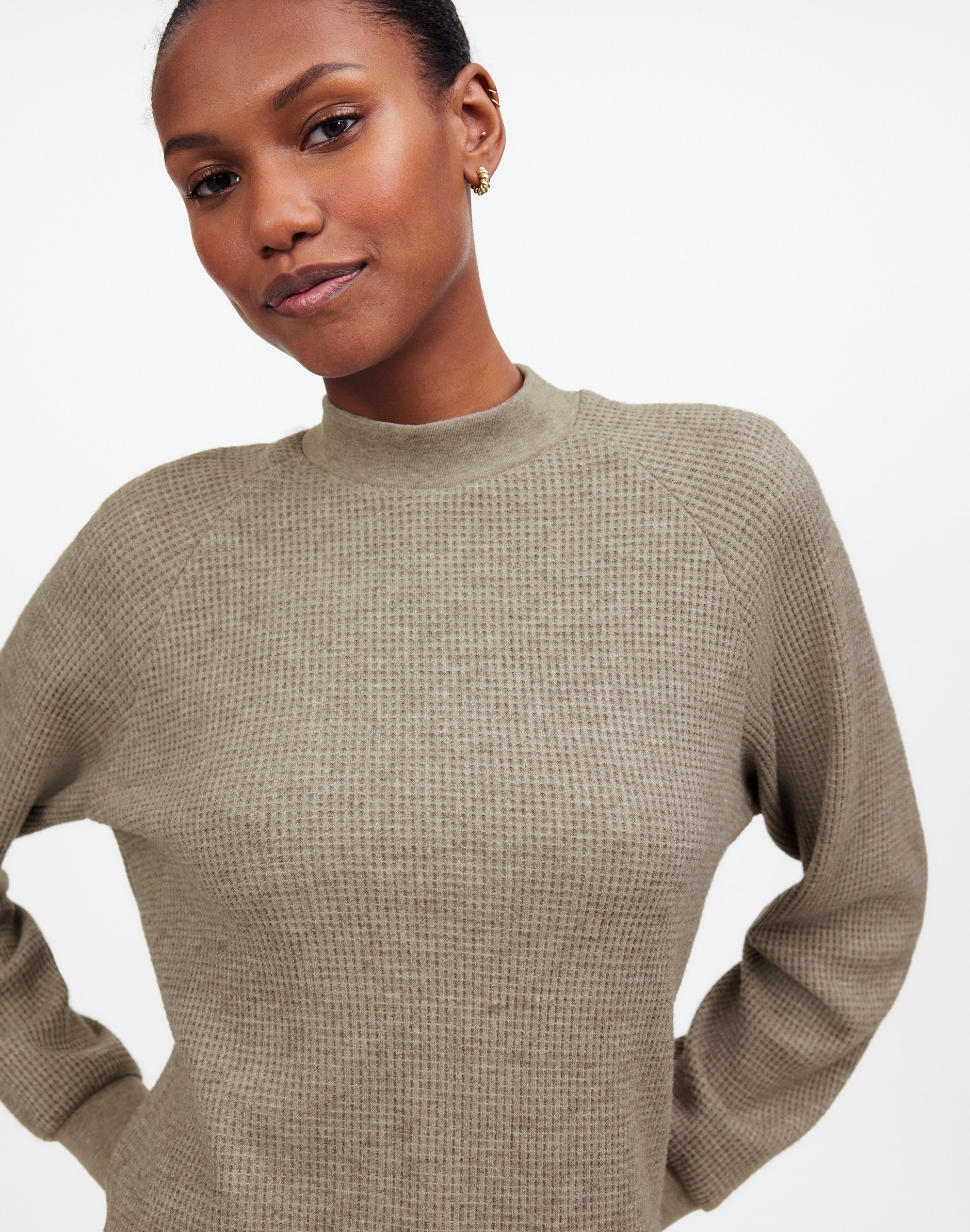 Waffle-Knit Long-Sleeve Crewneck Tee | Madewell