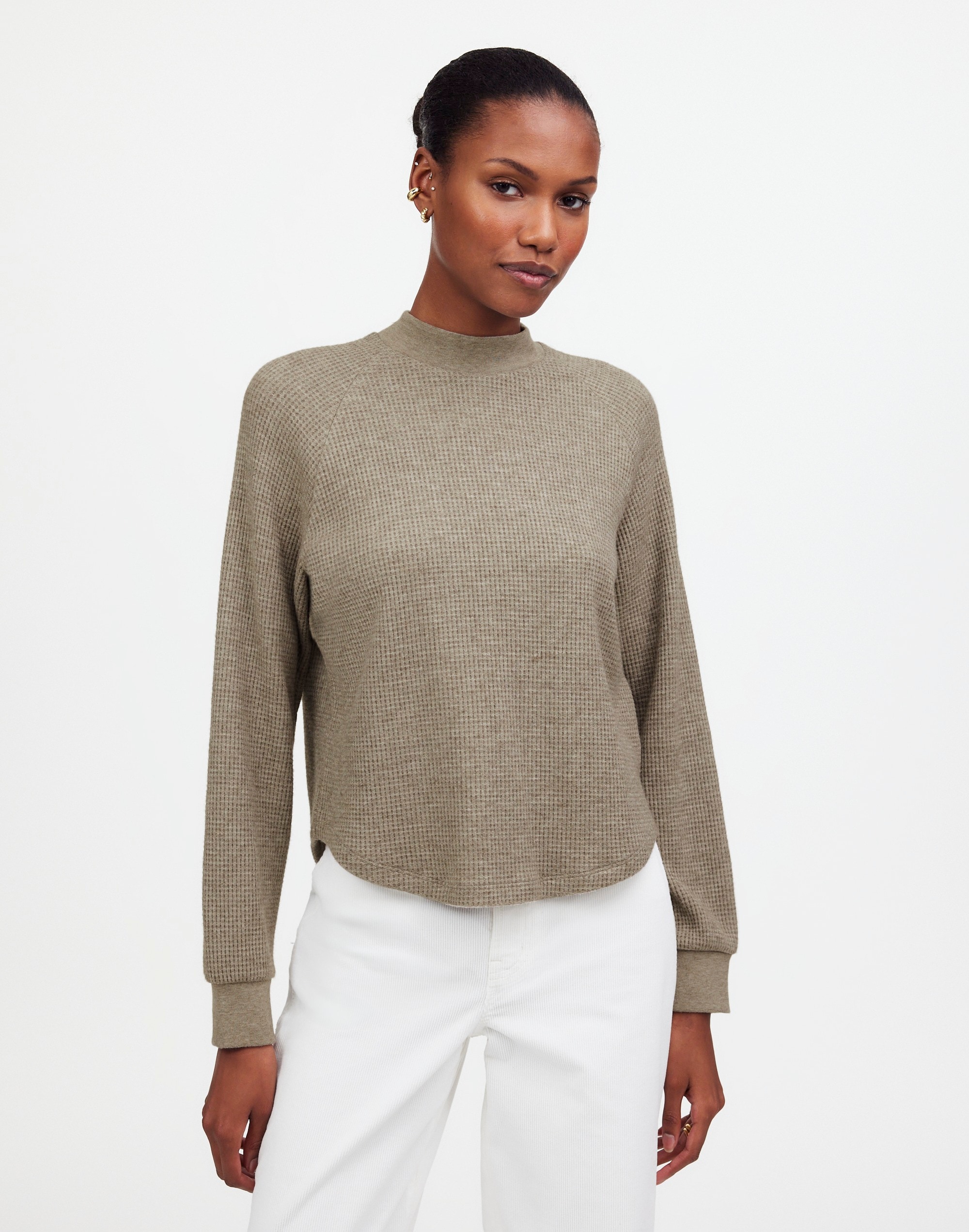 Waffle-Knit Long-Sleeve Crewneck Tee | Madewell