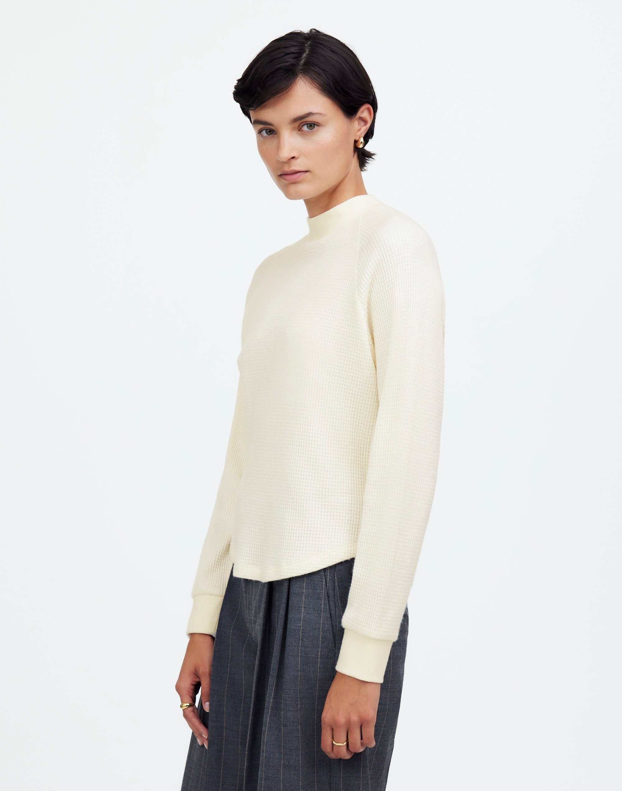 Waffle-Knit Long-Sleeve Crewneck Tee | Madewell