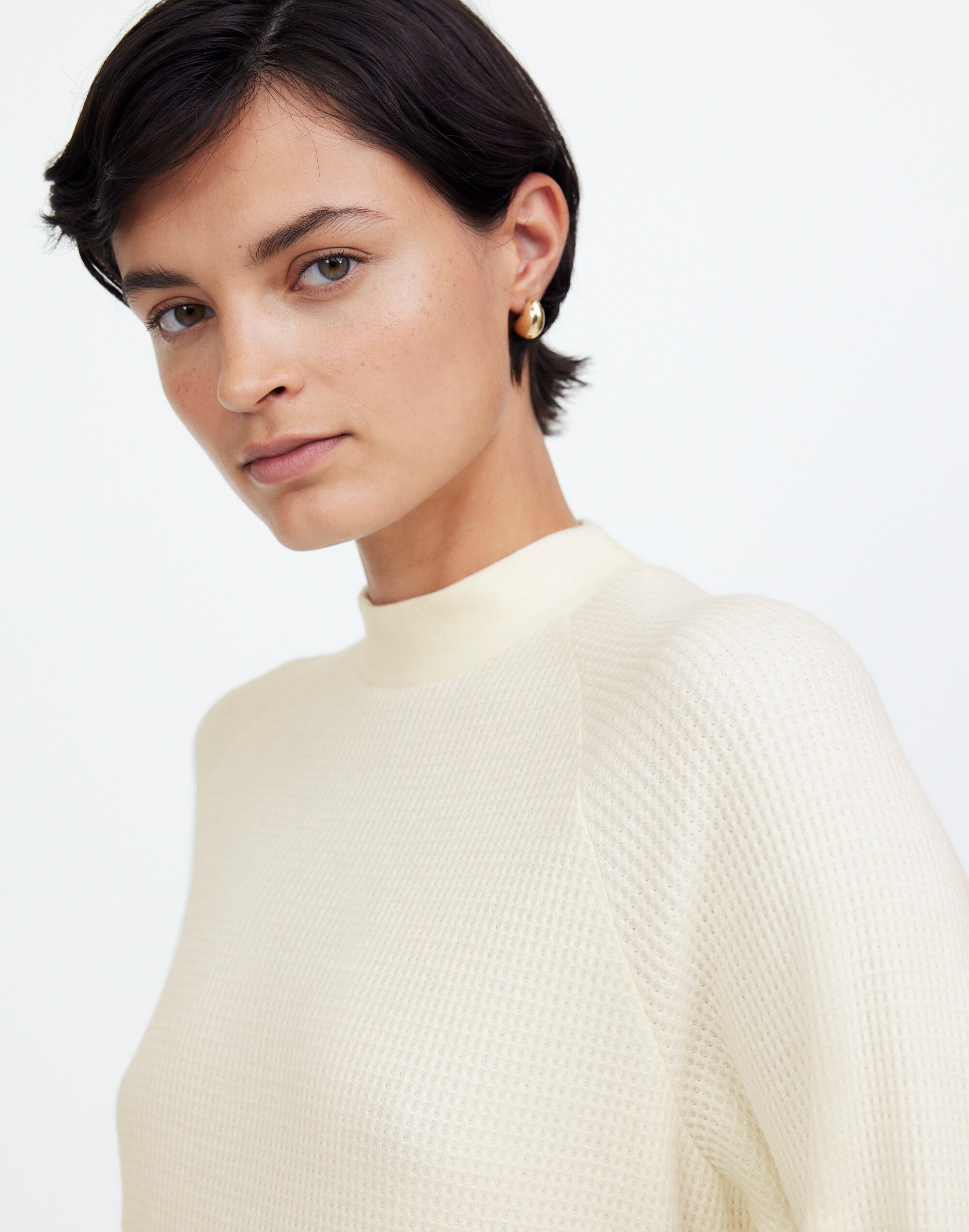 Waffle-Knit Long-Sleeve Crewneck Tee | Madewell