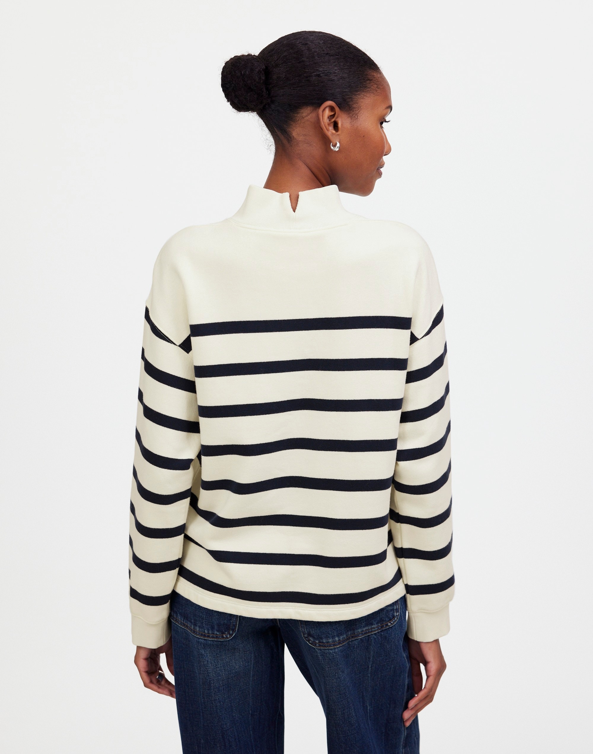 Midweight Mockneck Sweatshirt Stripe | Madewell