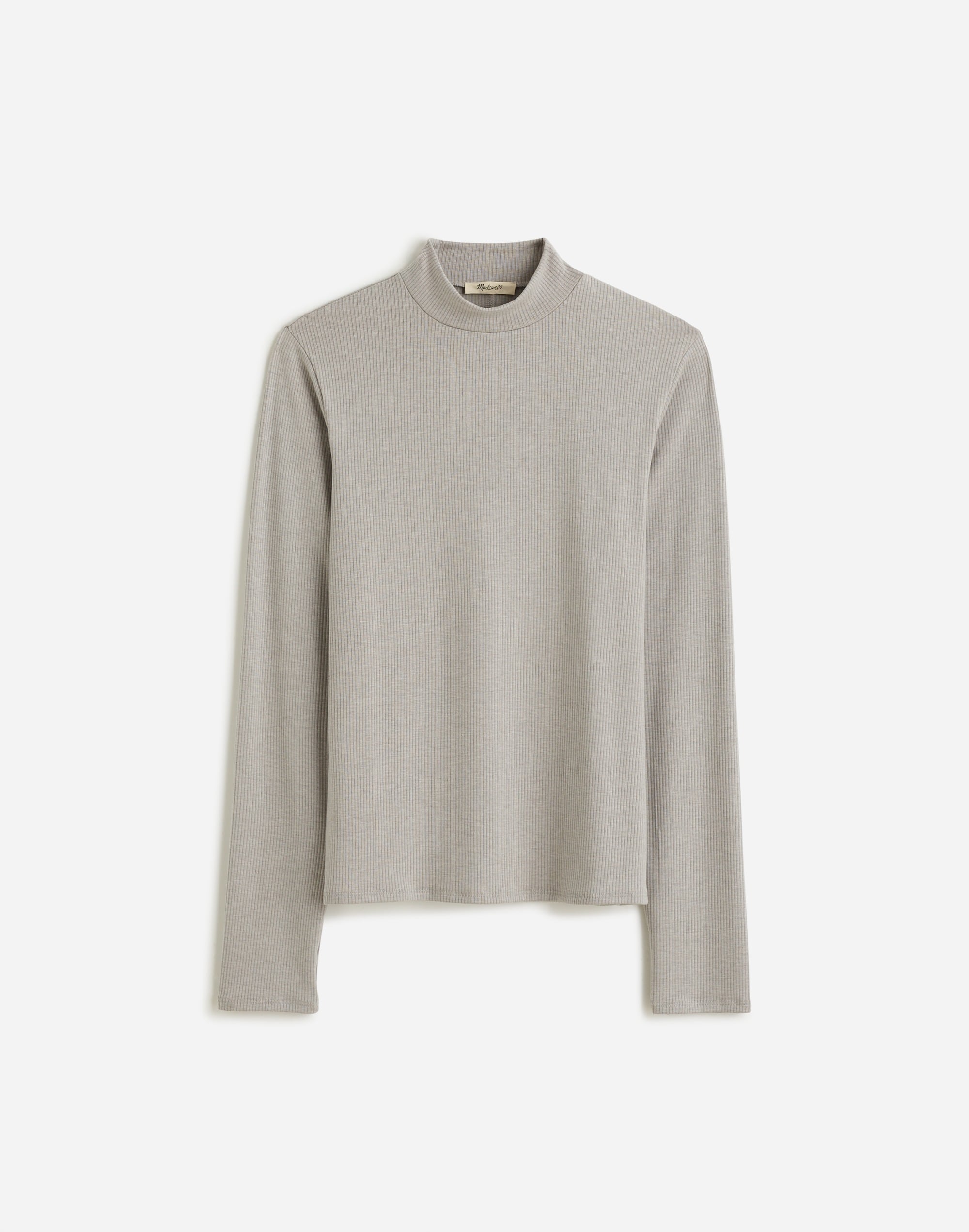 Heathered Drapey Rib Long-Sleeve Mockneck Top | Madewell