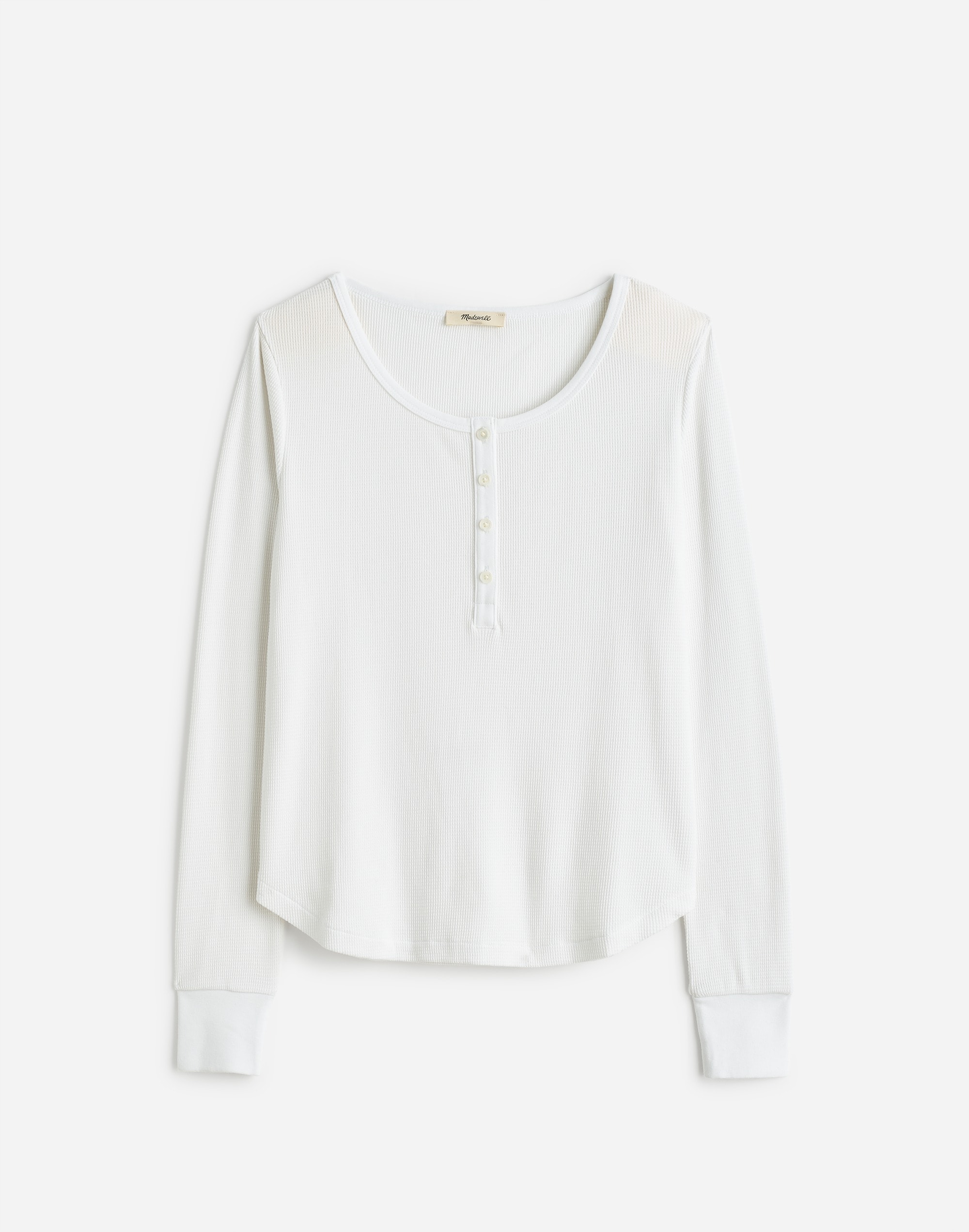 Waffle-Knit Scoopneck Henley Tee | Madewell