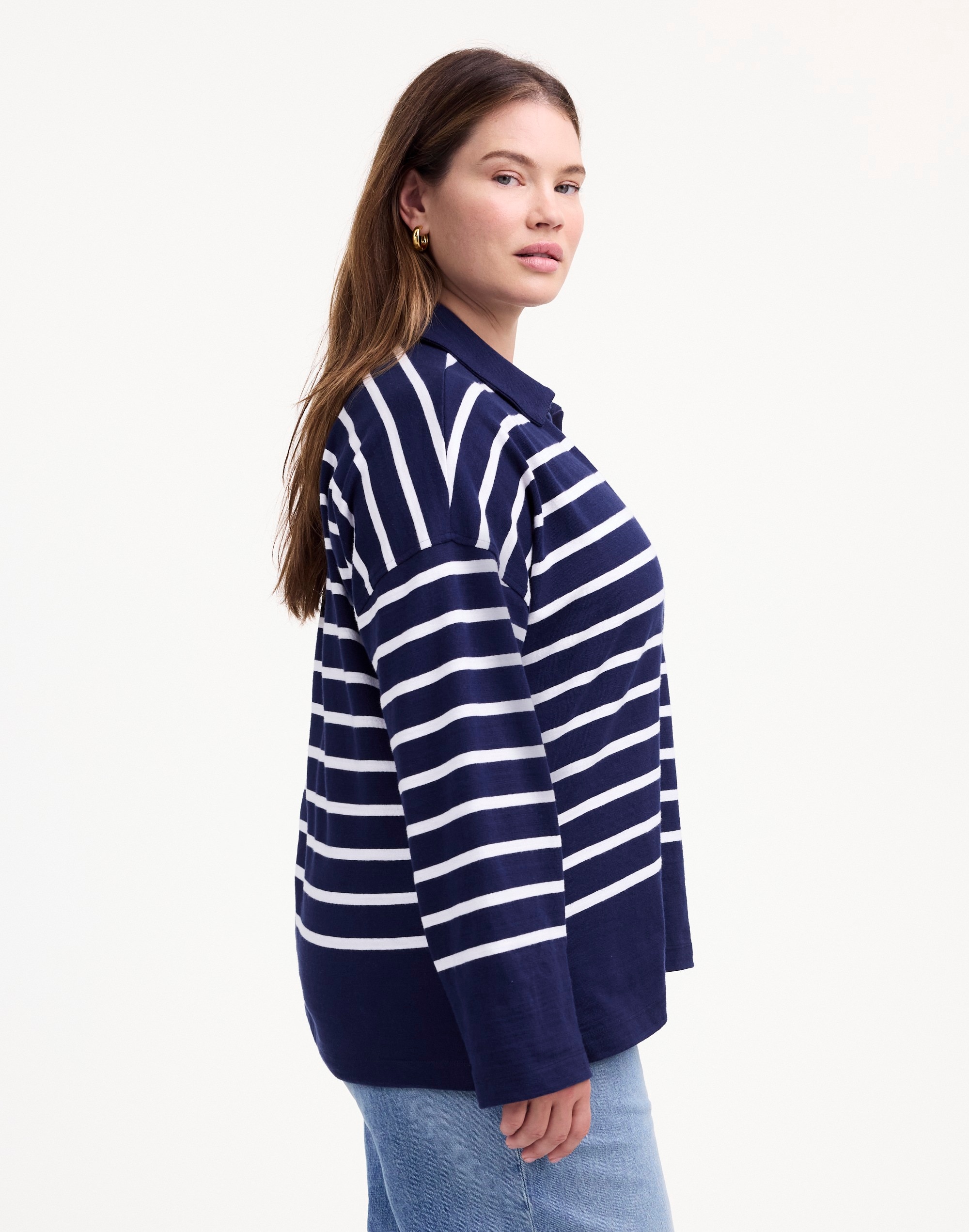 Plus Rugby Polo Tee Thin Stripe | Madewell