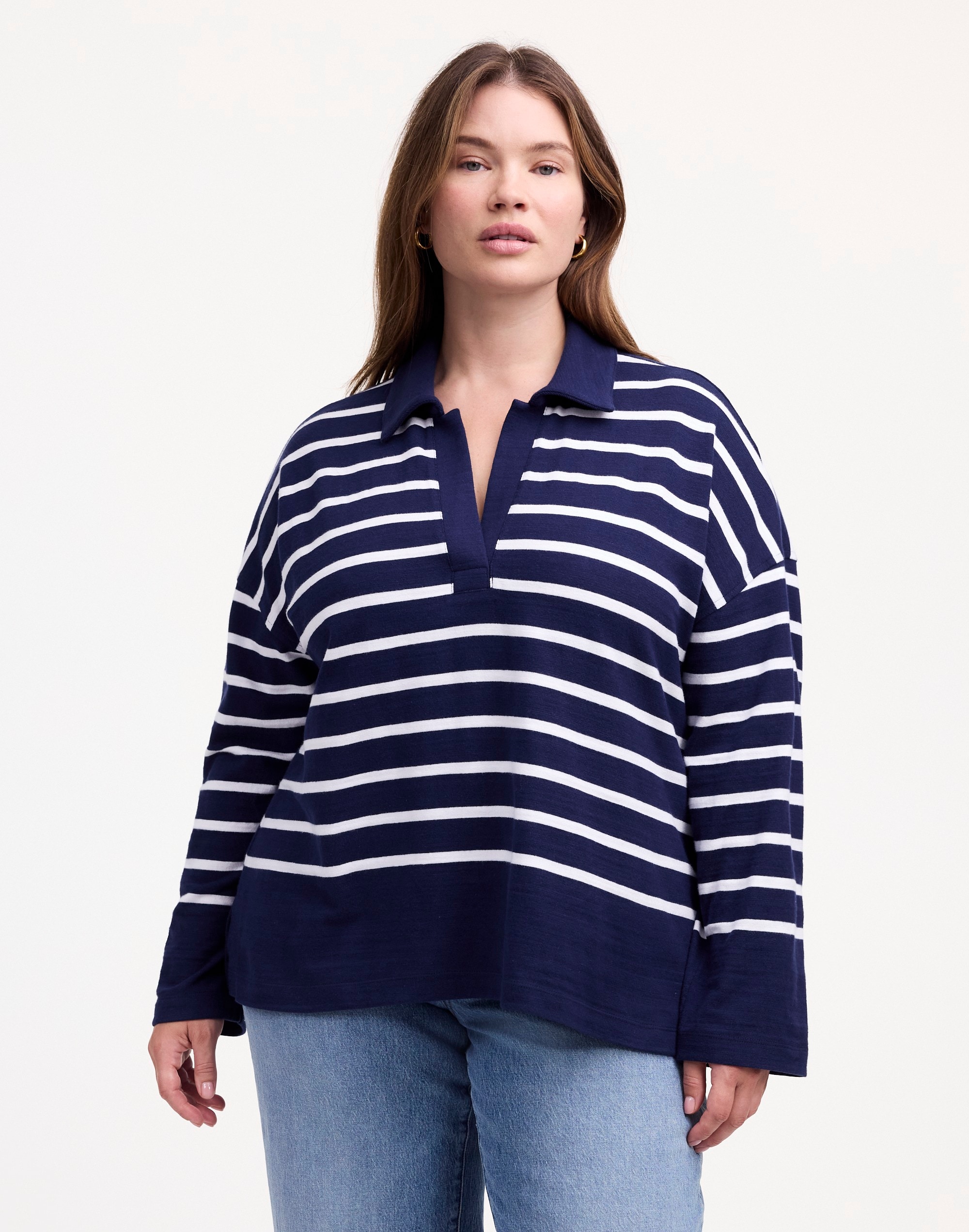 Plus Rugby Polo Tee Thin Stripe | Madewell