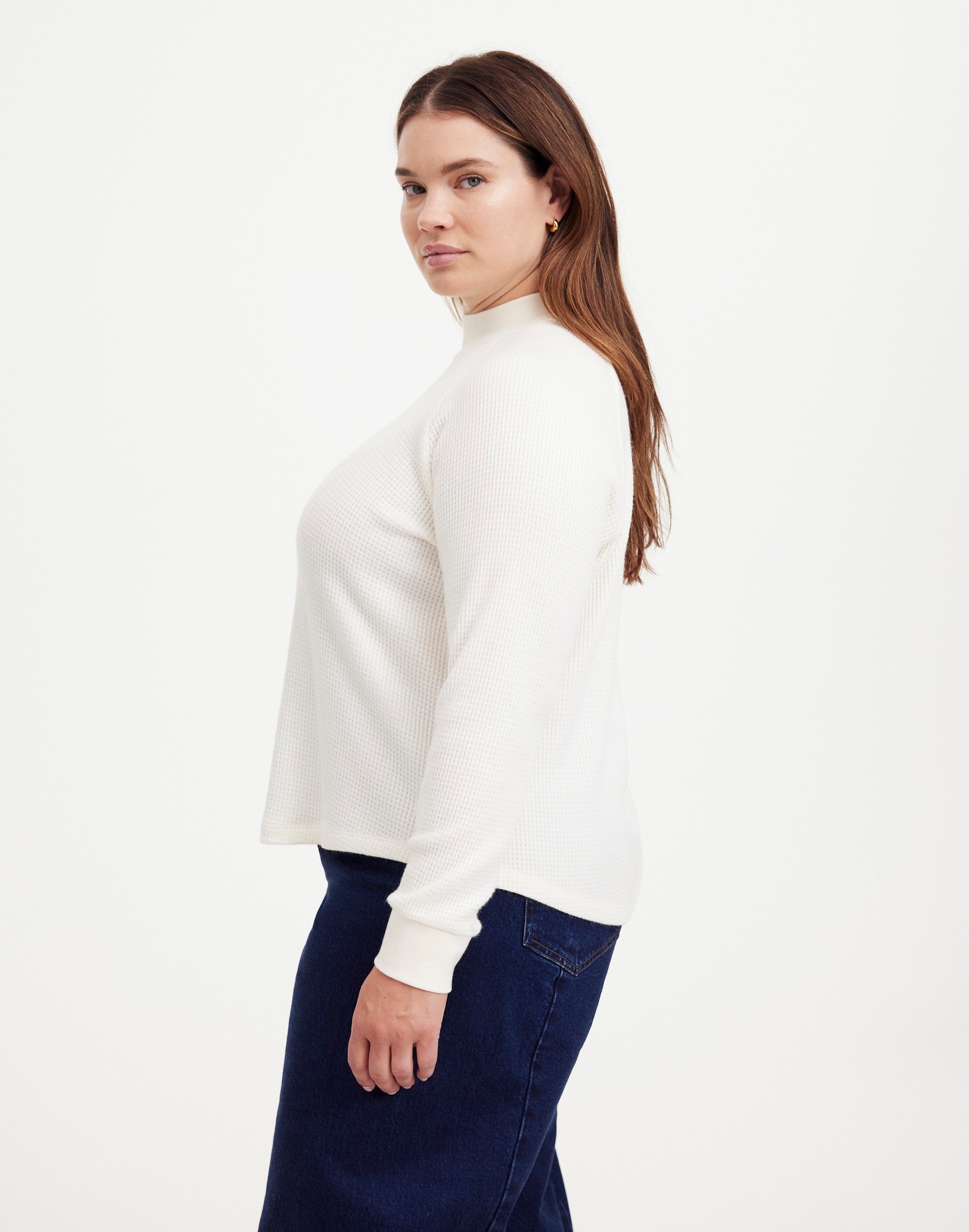 Plus Waffle-Knit Long-Sleeve Crewneck Tee | Madewell